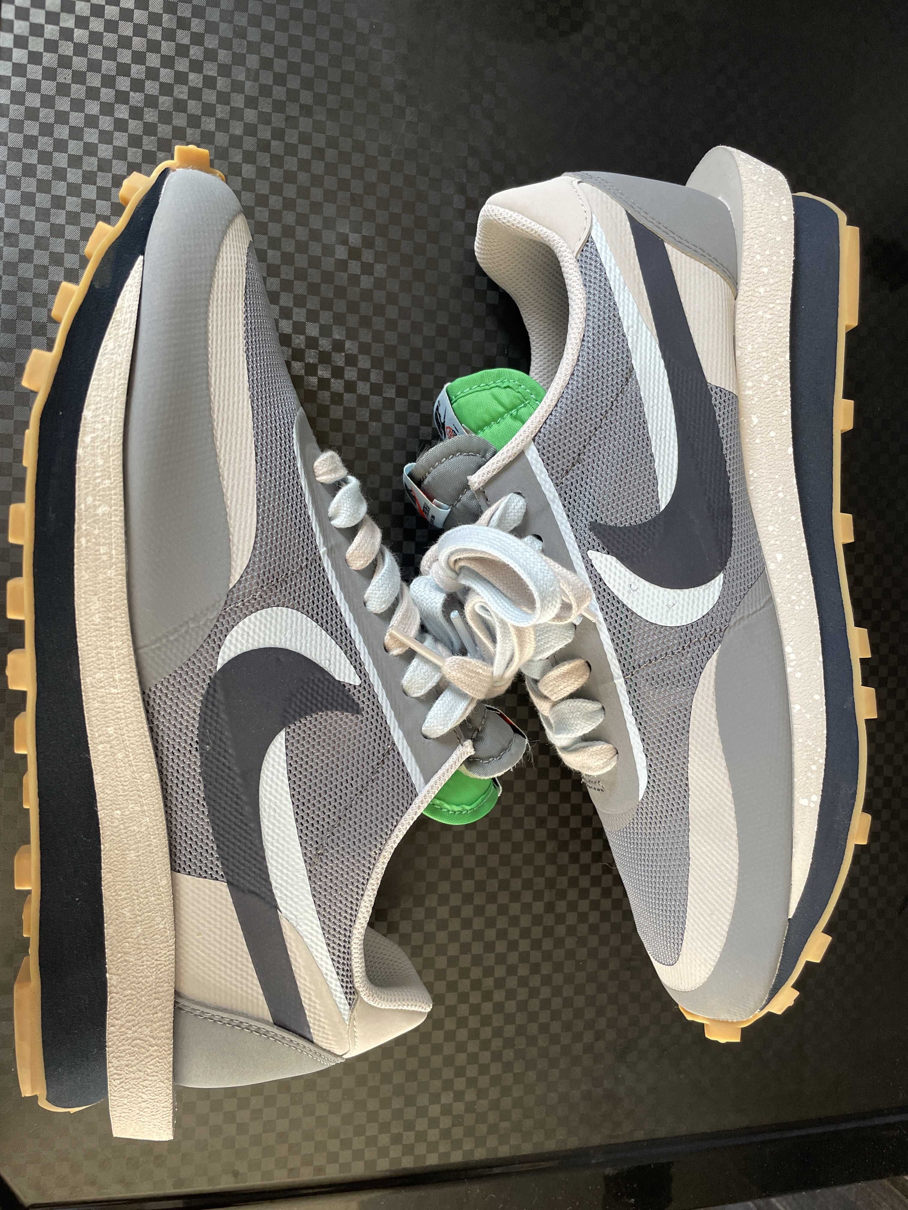 CLOT × Sacai × Nike LD Waffle "Grey Obsidian/Cool Grey"