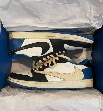 Travis Scott × fragment design × Nike Air Jordan 1 Low OG SP "Military Blue"