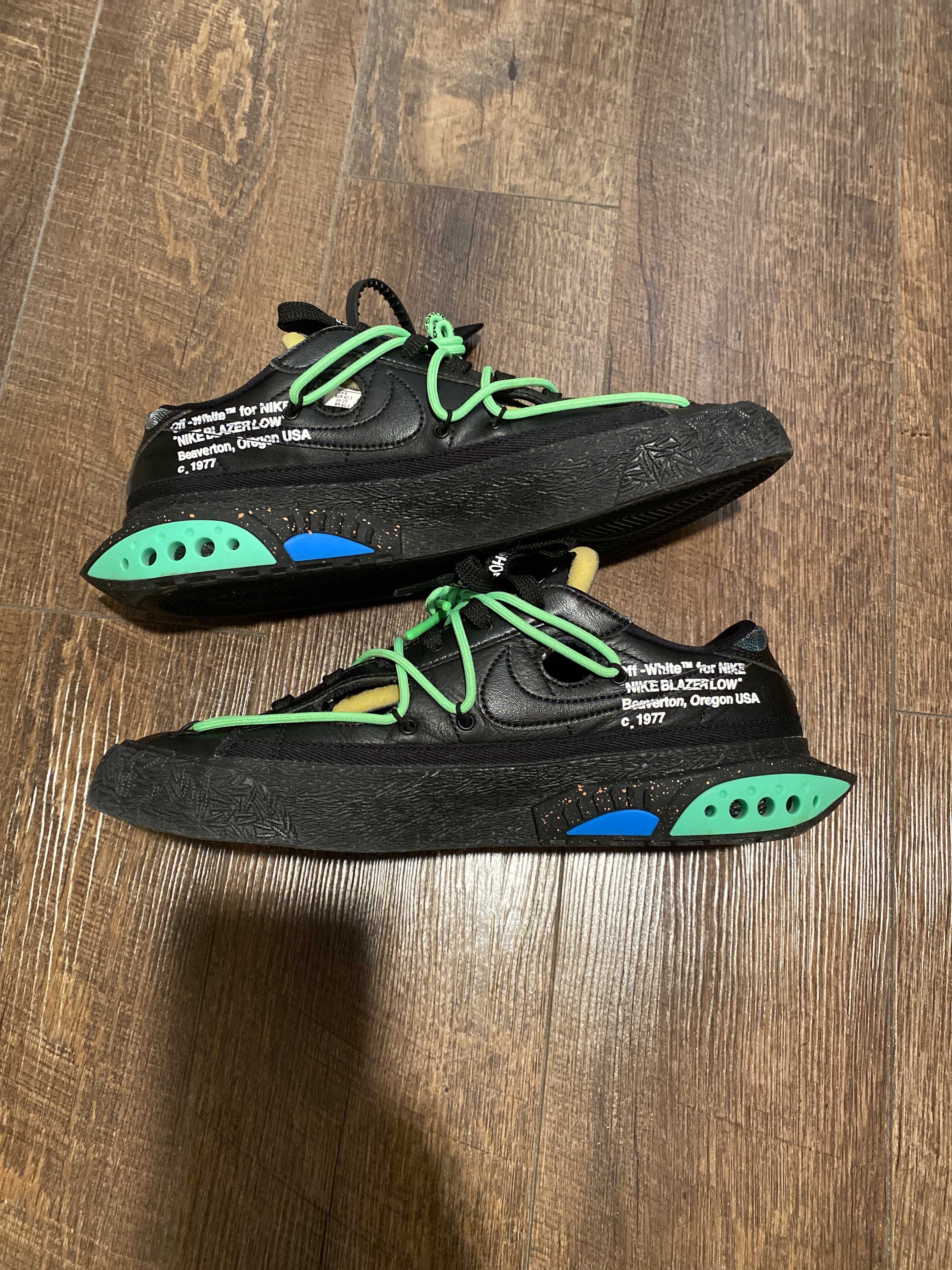 Off-White × Nike Blazer Low "Black and Electro Green"