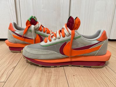 CLOT × Sacai × Nike LD Waffle "Orange Blaze"