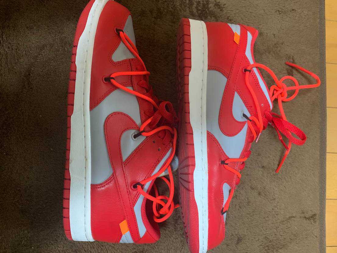 Off-White × Nike Dunk Low "University Red/Wolf Grey"