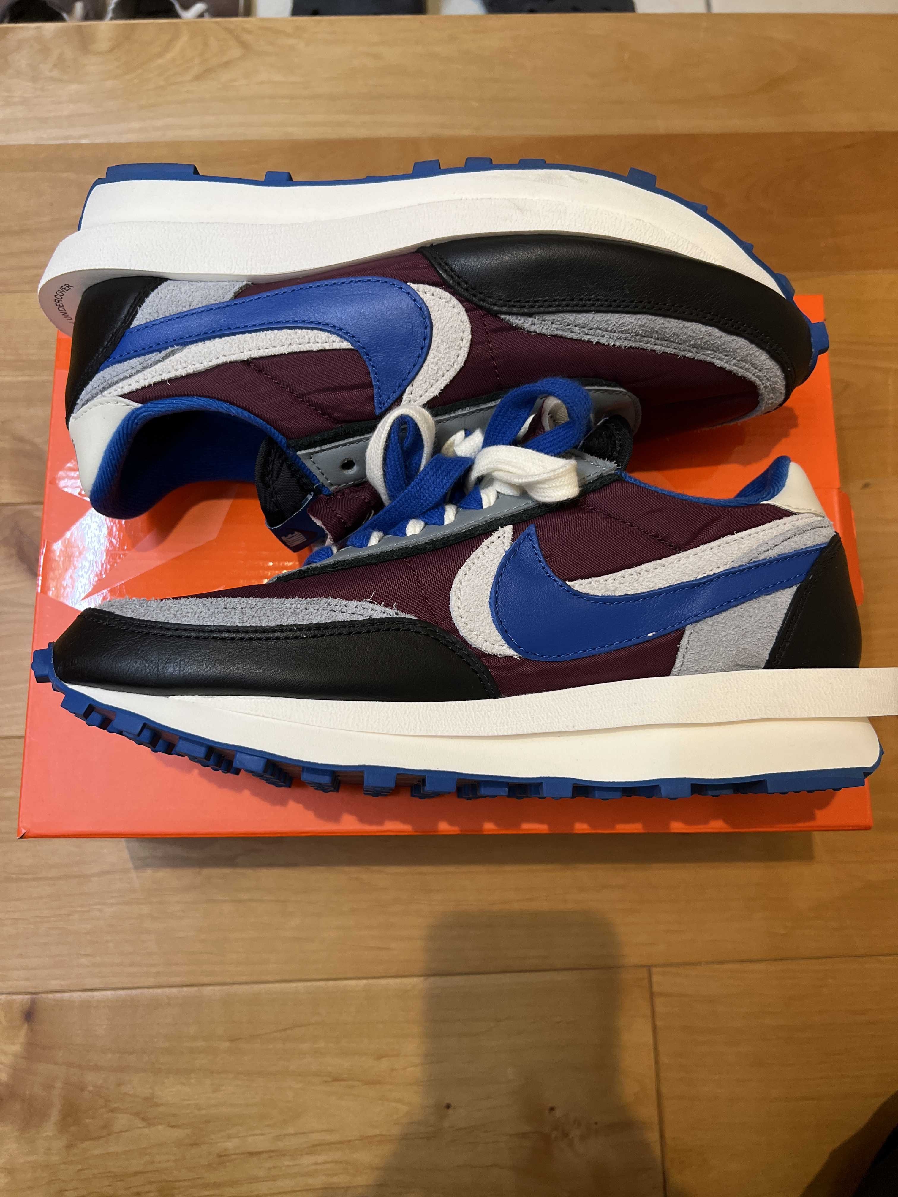 UNDERCOVER × sacai × Nike LD Waffle "Night Maroon/Pale Ivory-Ground Grey-Team Royal"