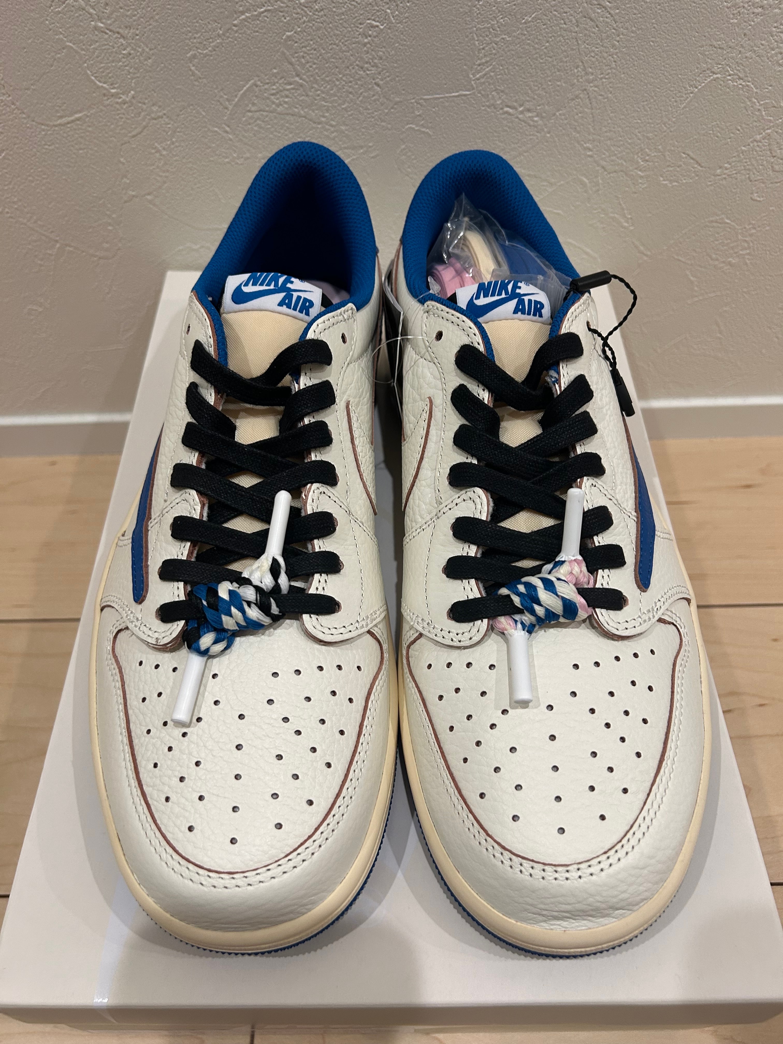 Travis Scott × fragment design × Nike Air Jordan 1 Low OG "Sail/Military Blue"