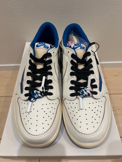 Travis Scott × fragment design × Nike Air Jordan 1 Low OG "Sail/Military Blue"