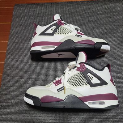 Paris Saint Germain ×Nike Air Jordan 4 Retro "White/Bordeaux/Neutral Gray"