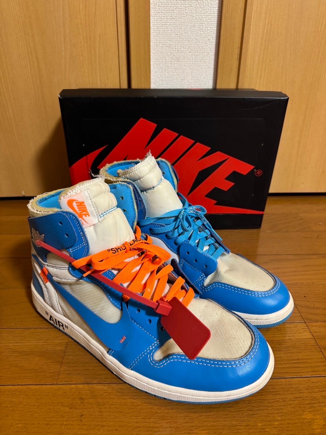 Off-White × Nike Air Jordan 1 High UNC "White/Dark Powder Blue"