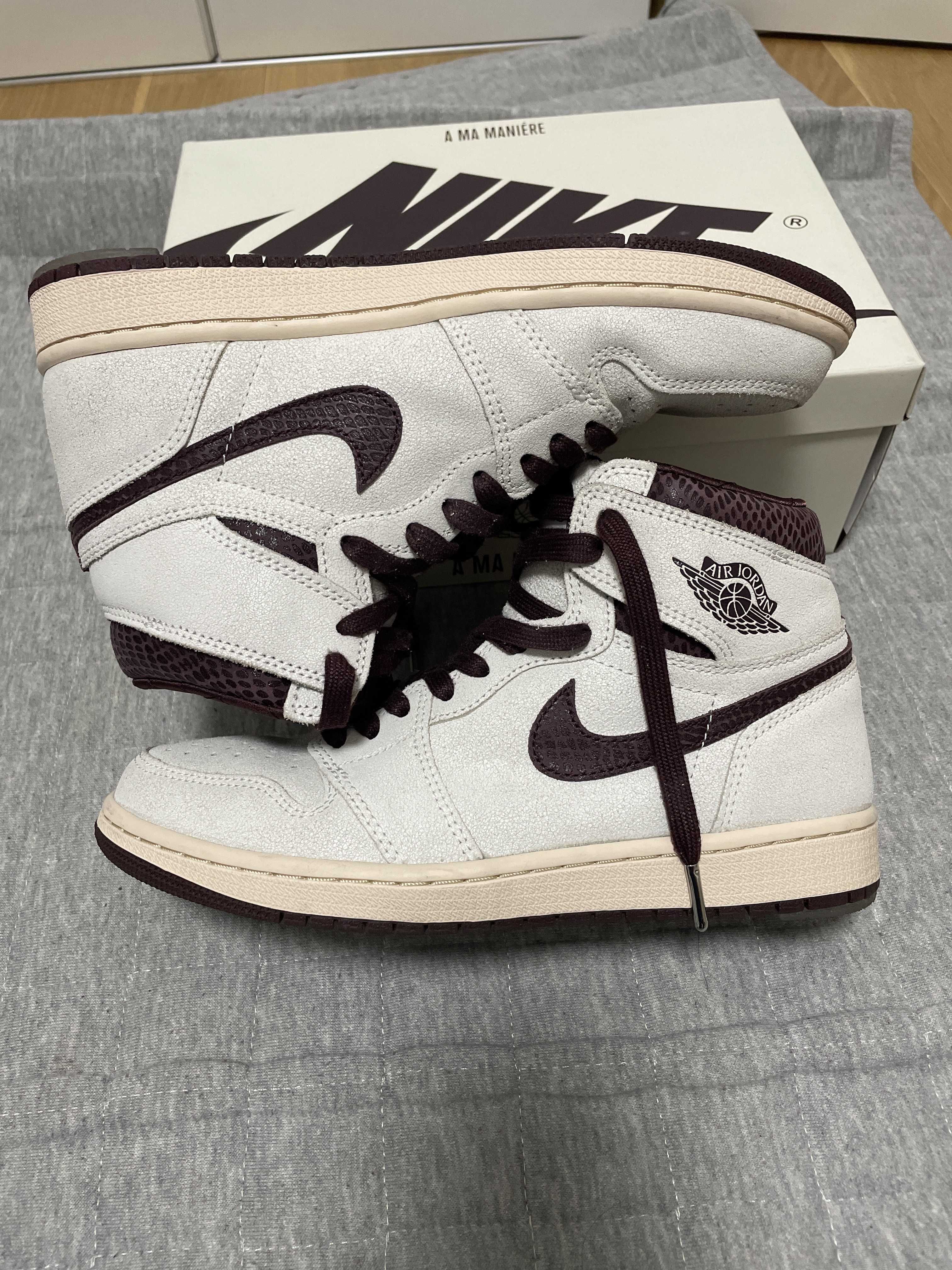 A Ma Maniere × Nike Air Jordan 1 Retro High OG "Sail and Burgundy"
