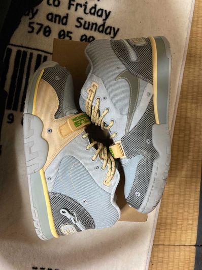 Travis Scott × Nike Air Trainer 1 SP "Grey Haze and Dusty Sage"
