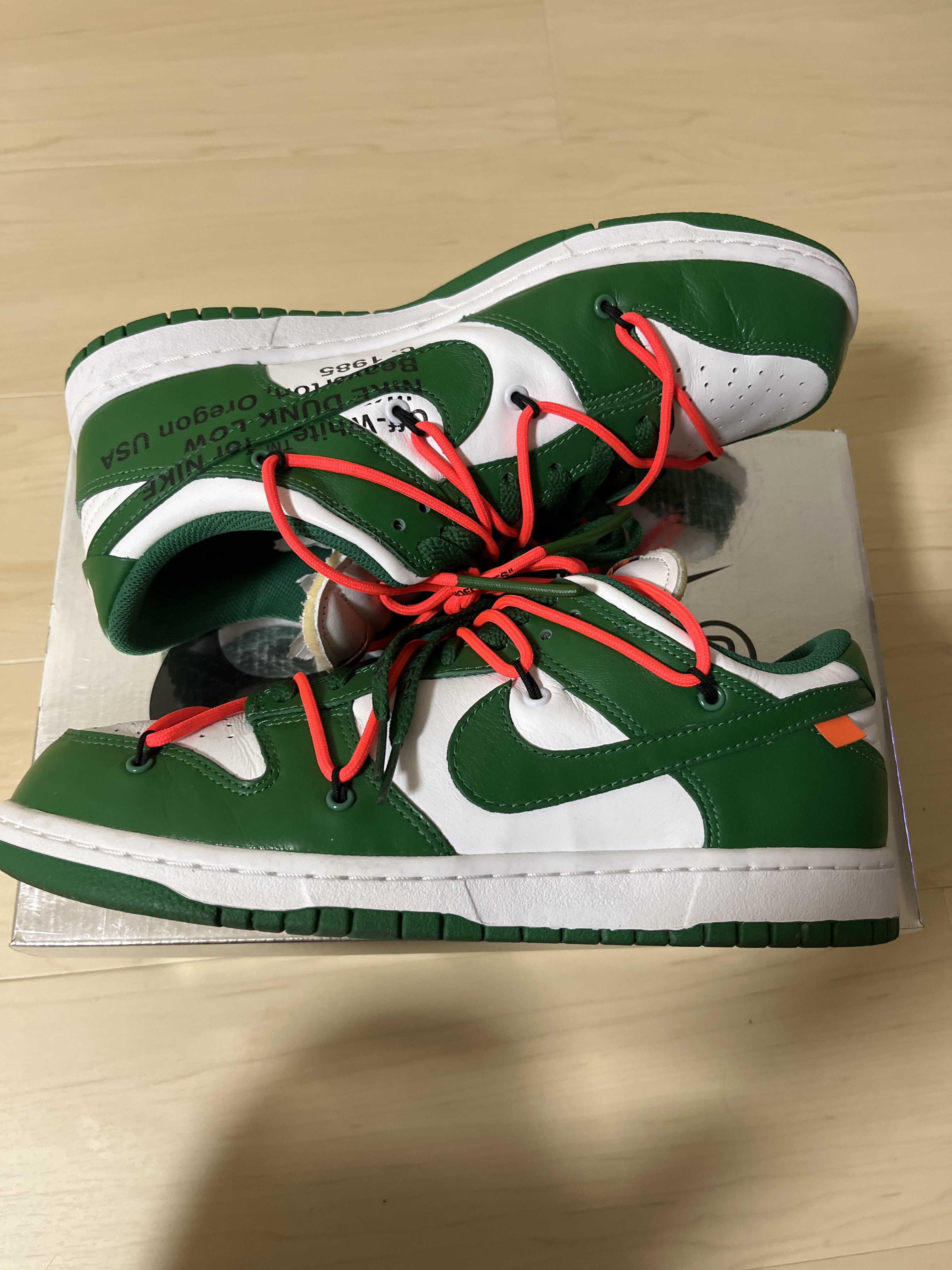 Off-White × Nike Dunk Low "White/Pine Green"
