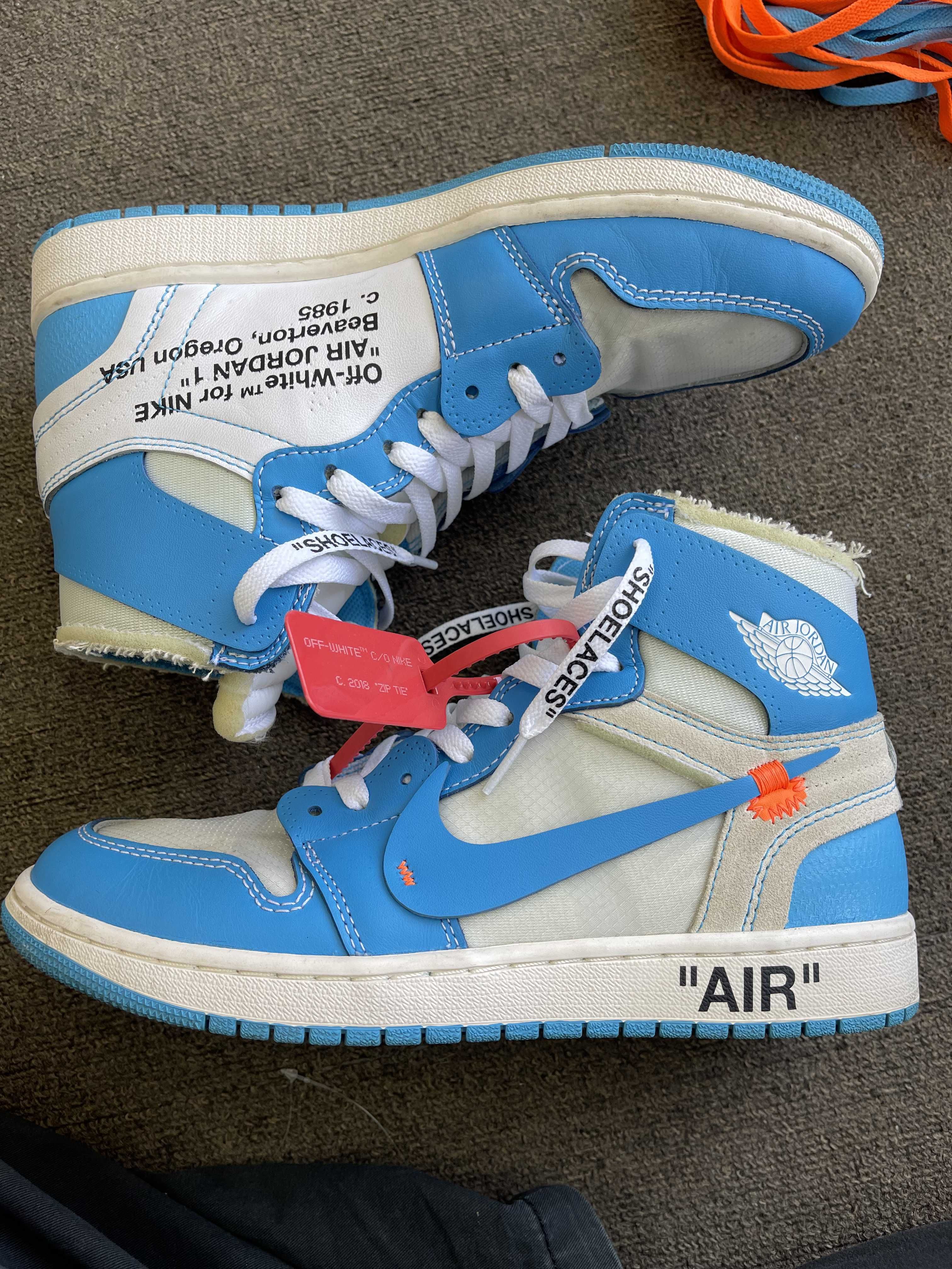 Off-White × Nike Air Jordan 1 High UNC "White/Dark Powder Blue"