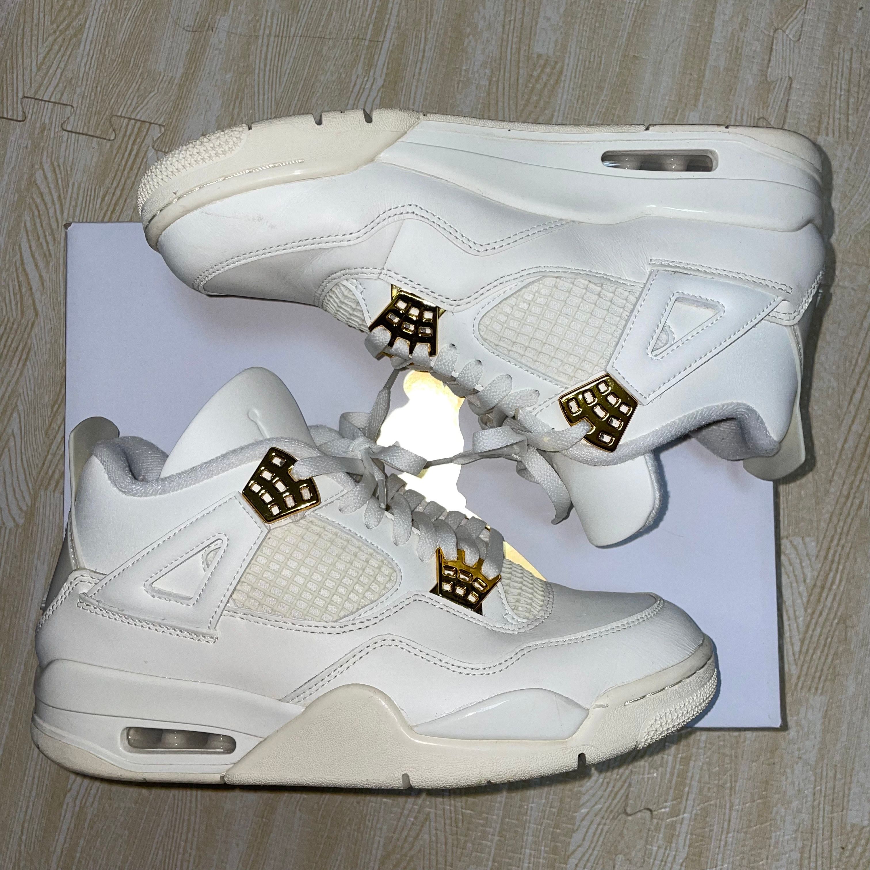 Nike Women's Air Jordan 4 Retro "White & Gold"