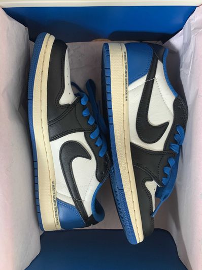 Travis Scott × fragment design × Nike Air Jordan 1 Low OG SP "Military Blue"