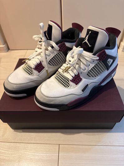 Paris Saint Germain ×Nike Air Jordan 4 Retro "White/Bordeaux/Neutral Gray"