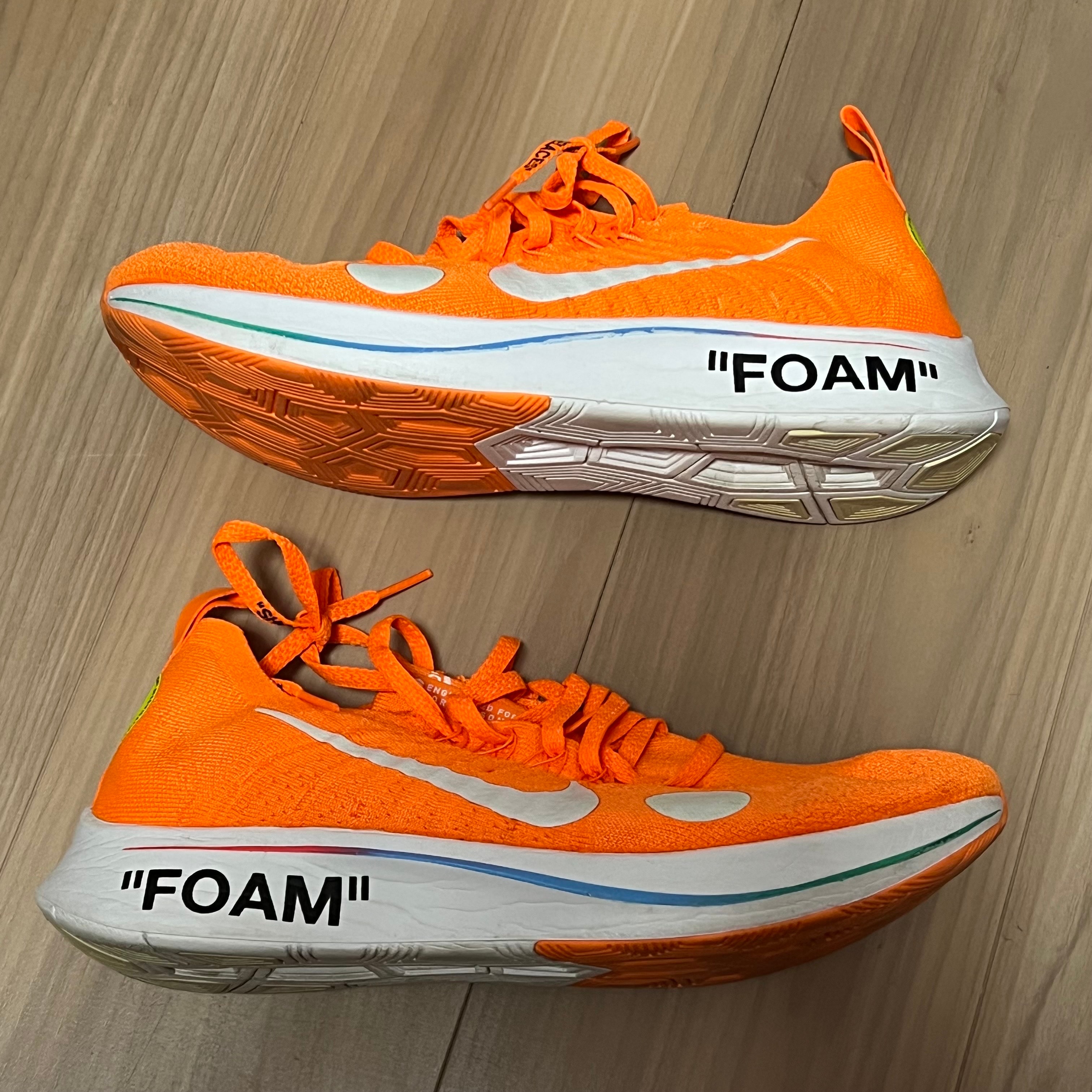 オフホワイト × ナイキ ズームフライ マーキュリアル フライニット "トータルオレンジ/ホワイト/ボルト"