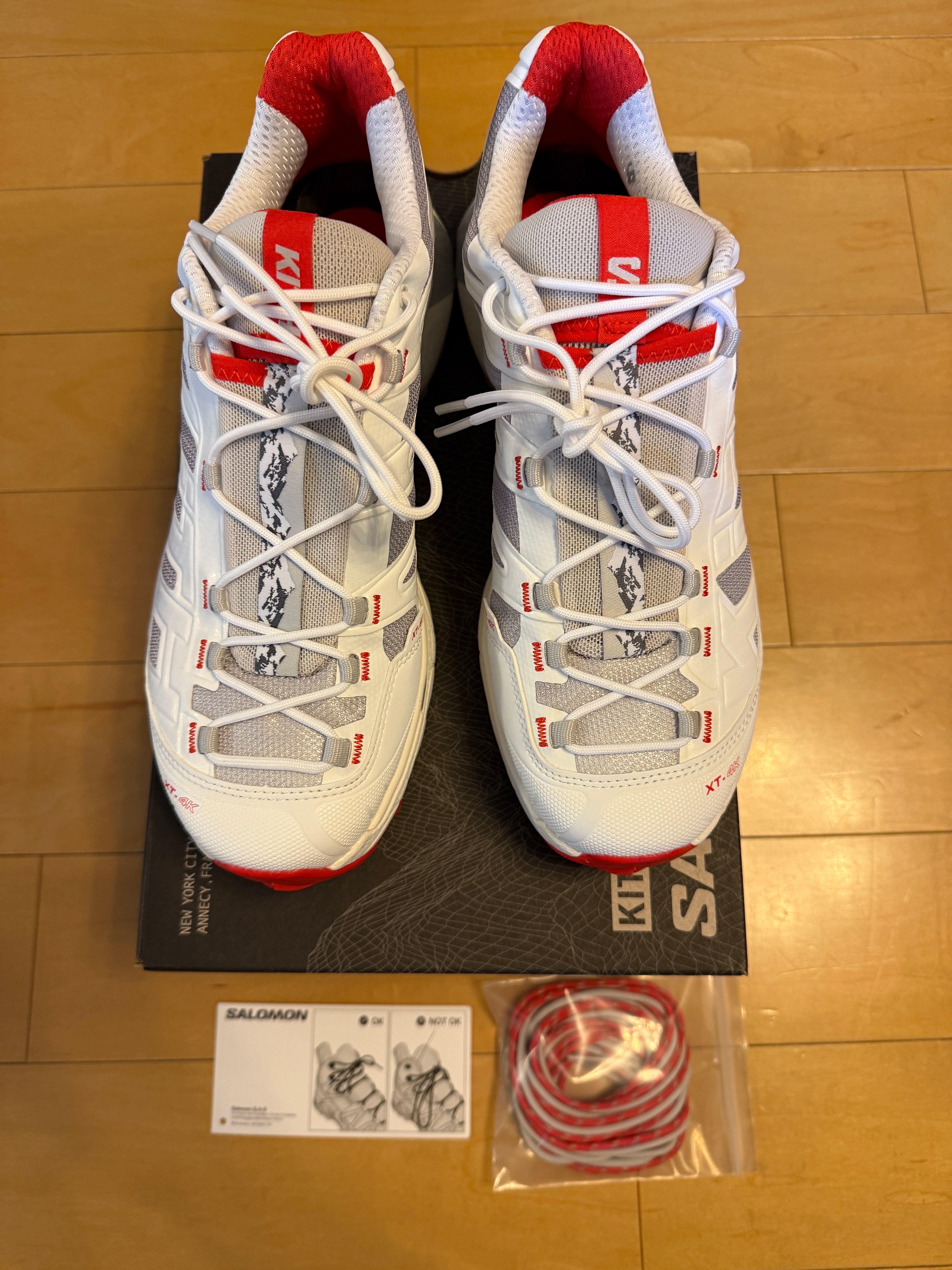 KITH × Salomon XT-4K "Bright White/Ashes of Roses/Fiery Red"