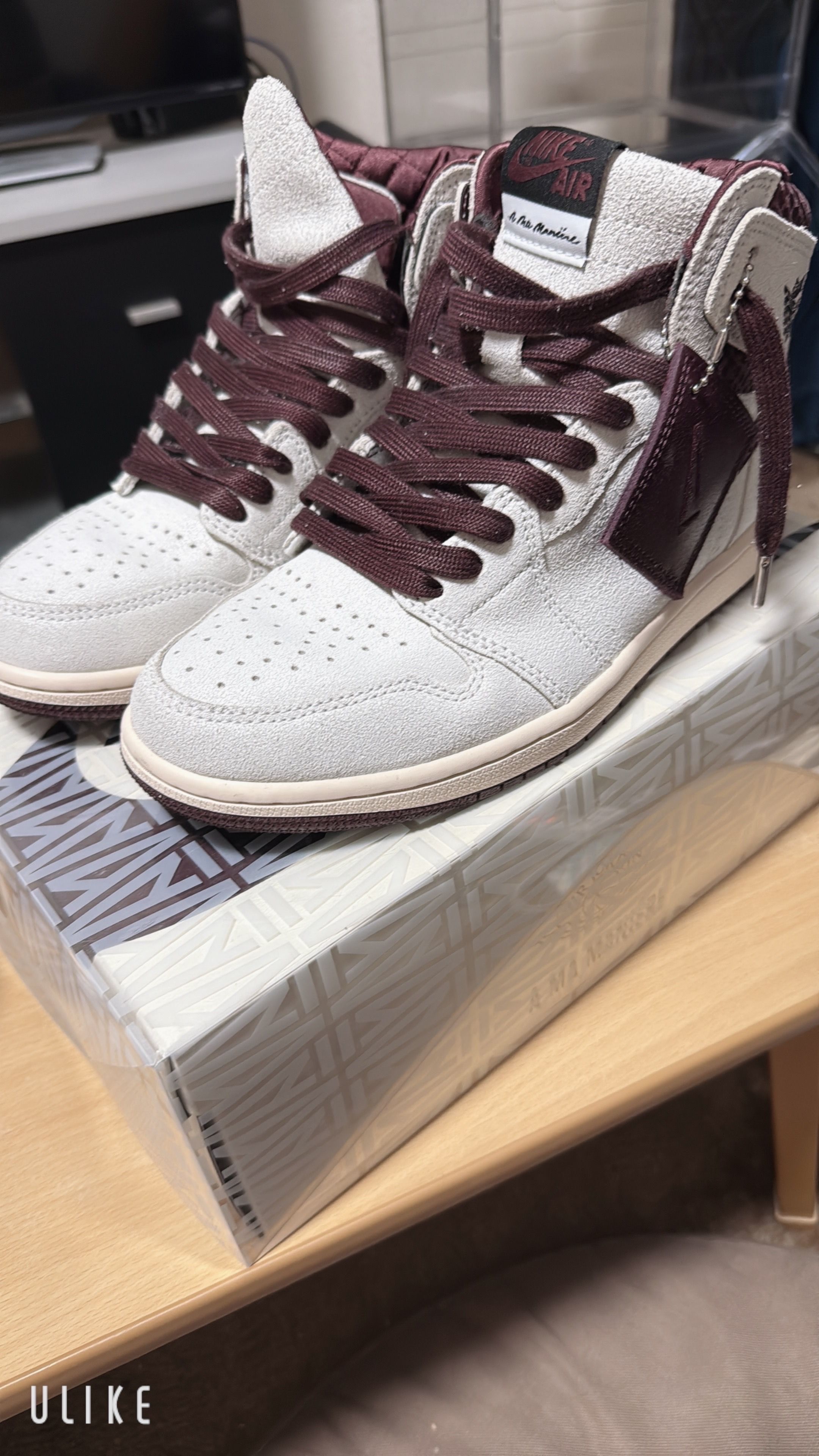 A Ma Maniere × Nike Air Jordan 1 Retro High OG "Sail and Burgundy"