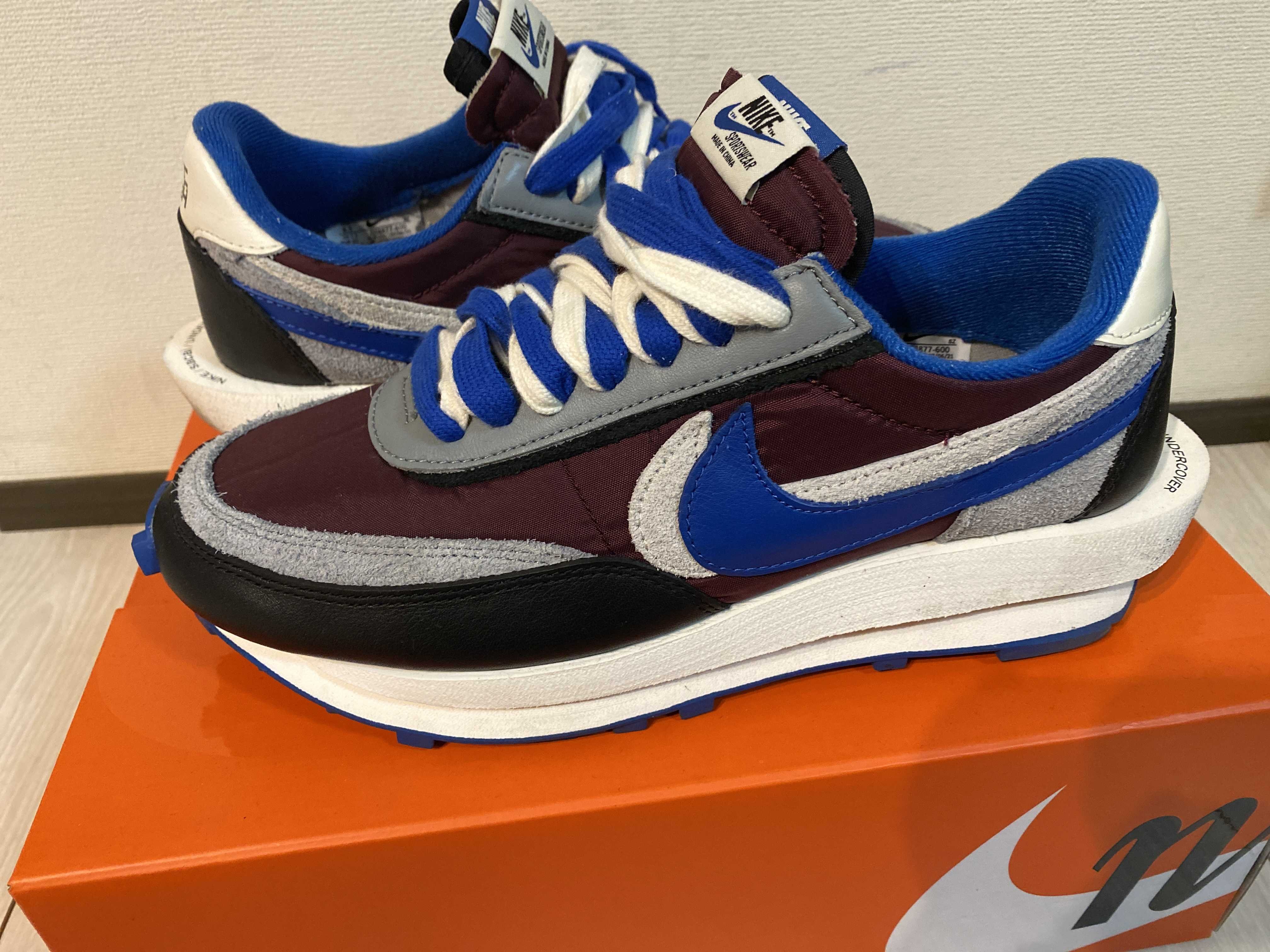 UNDERCOVER × sacai × Nike LD Waffle "Night Maroon/Pale Ivory-Ground Grey-Team Royal"