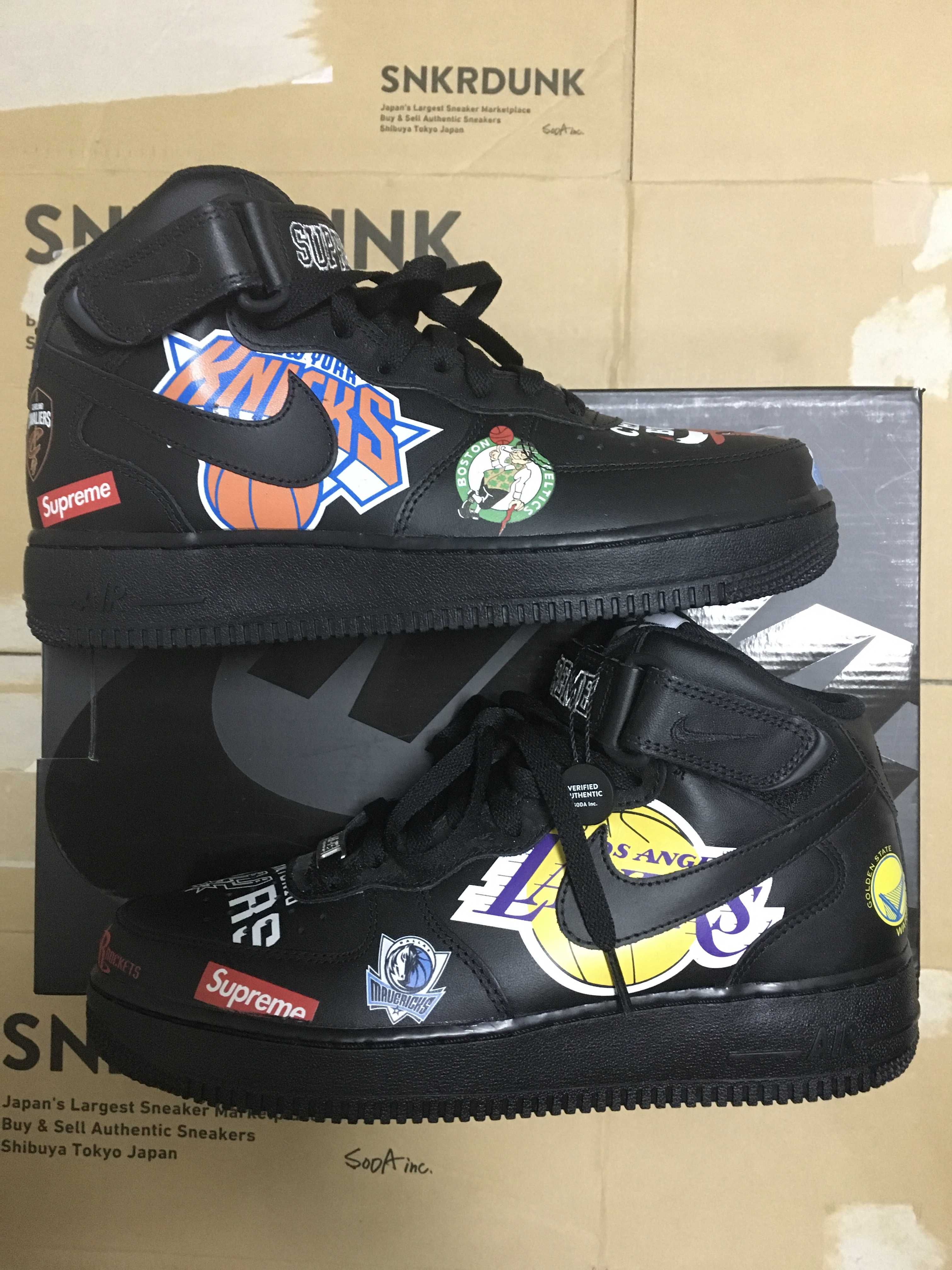 Supreme × NBA × Nike Air Force 1 Mid '07 "Black"