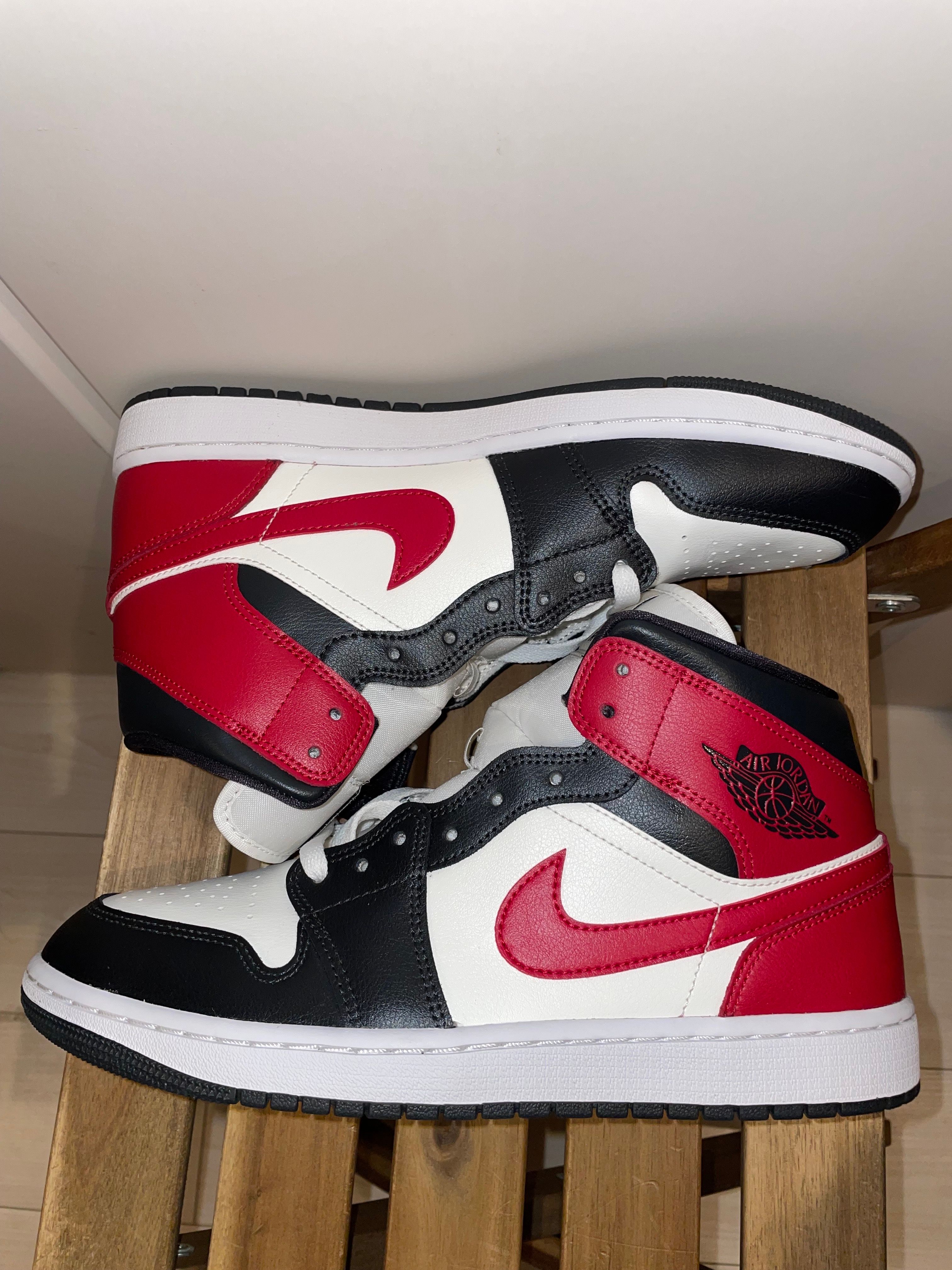 Nike Women's Air Jordan 1 Mid "Sail/Off Noir/White/Gym Red"