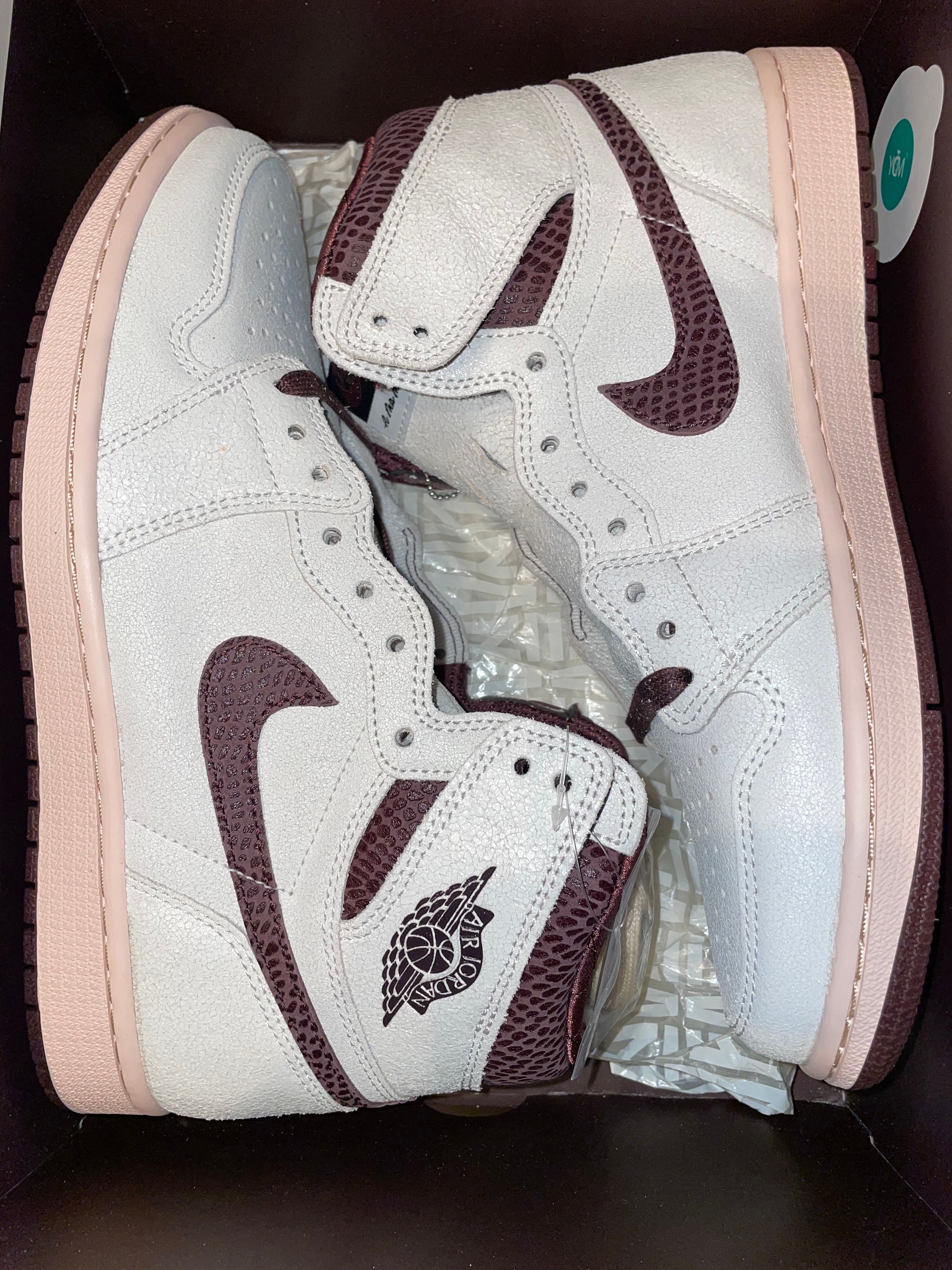 A Ma Maniere × Nike Air Jordan 1 Retro High OG "Sail and Burgundy"