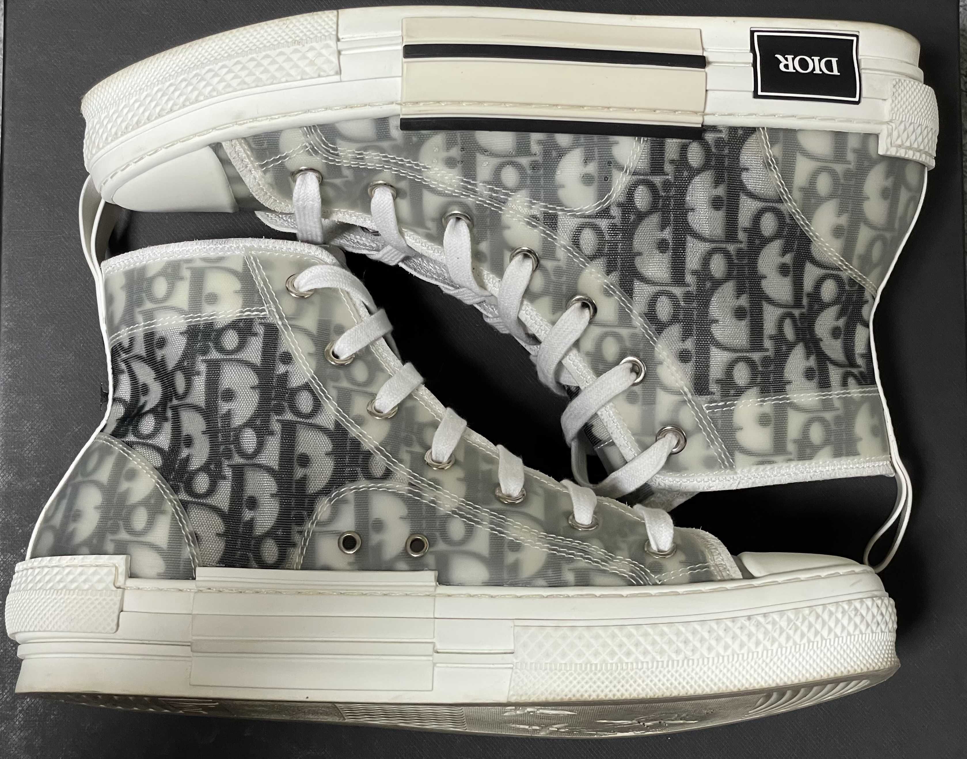 Dior B23 High Top Sneaker Dior Oblique Canvas "Clear"