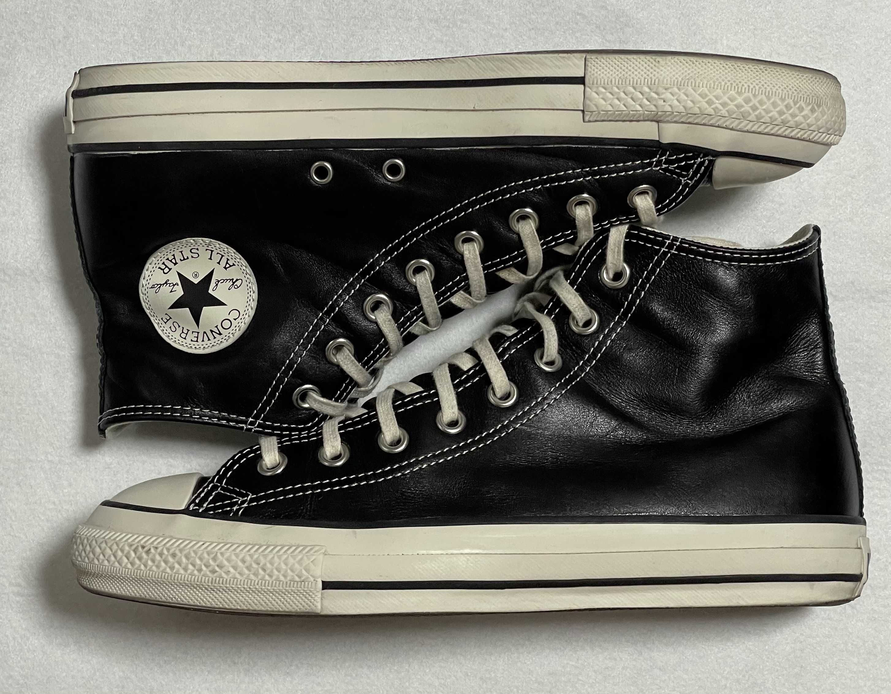 Converse All Star Olive Green Leather Hi "Black"