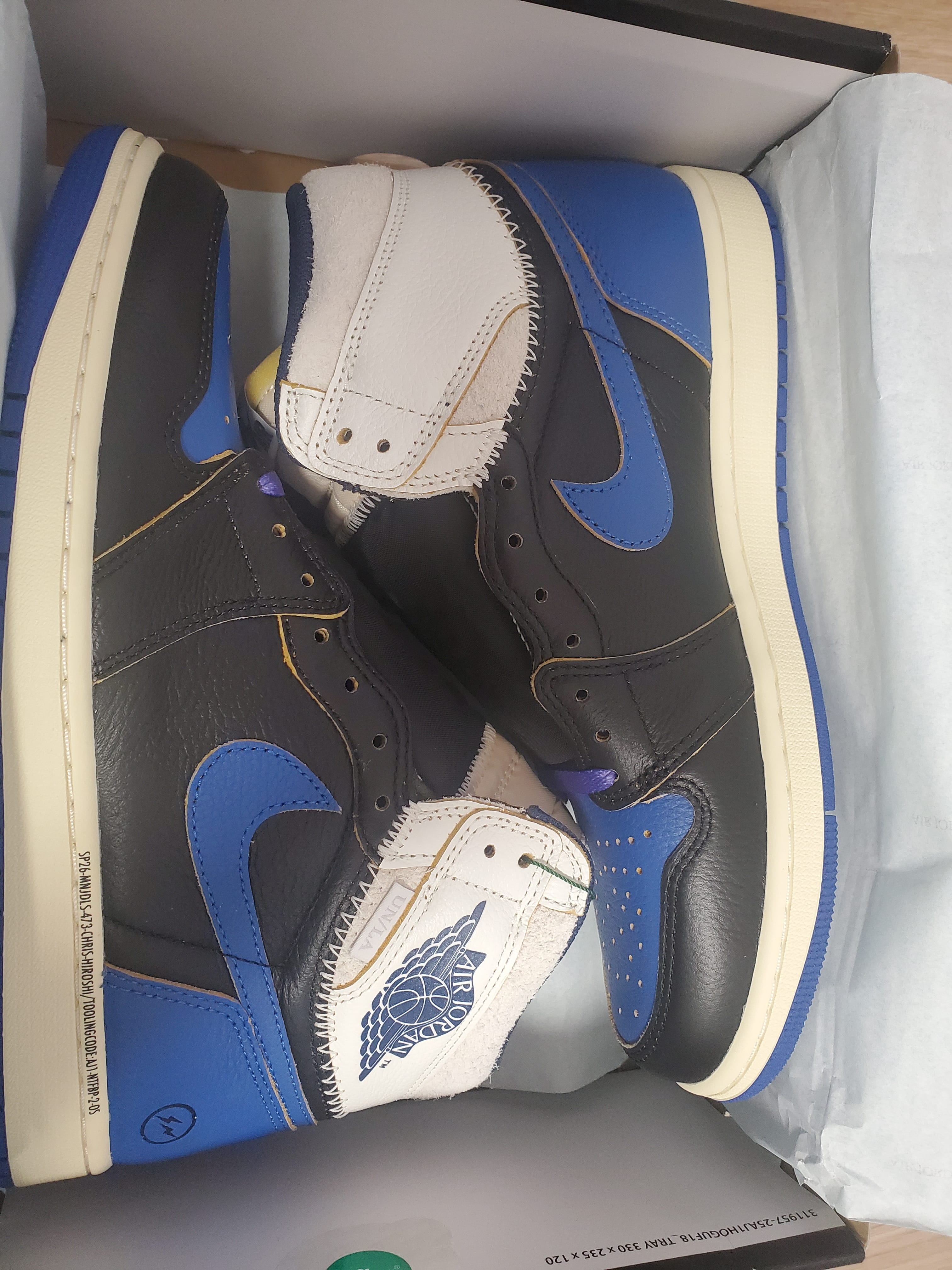 fragment design × UNION × Nike Air Jordan 1 High OG "Sport Royal"