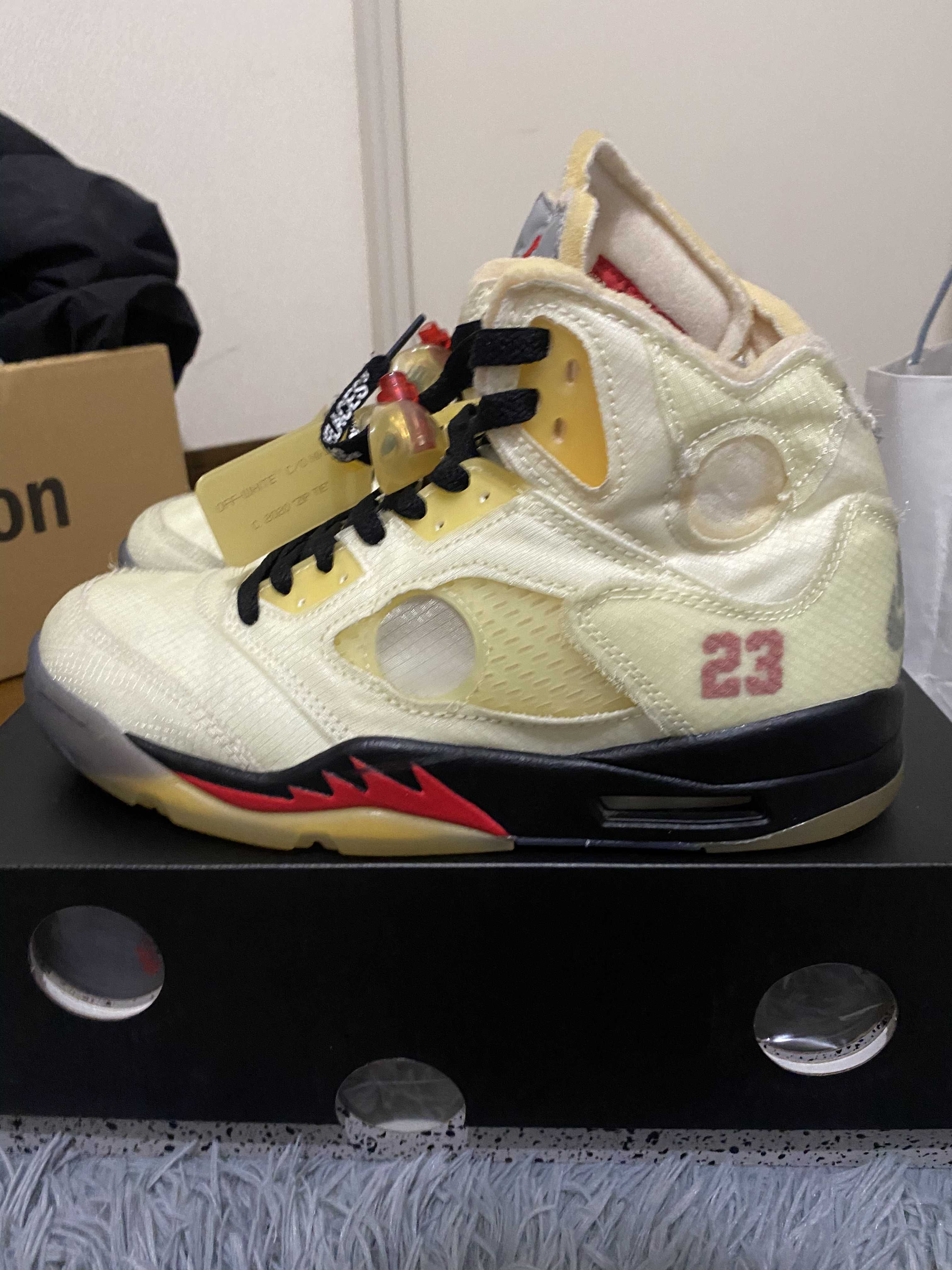 Off-White × Nike Air Jordan 5 "Sail"  