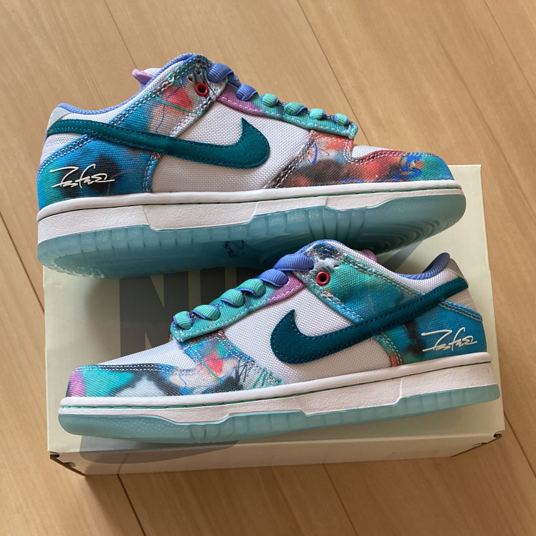 Futura × Nike SB Dunk Low "White and Geode Teal"