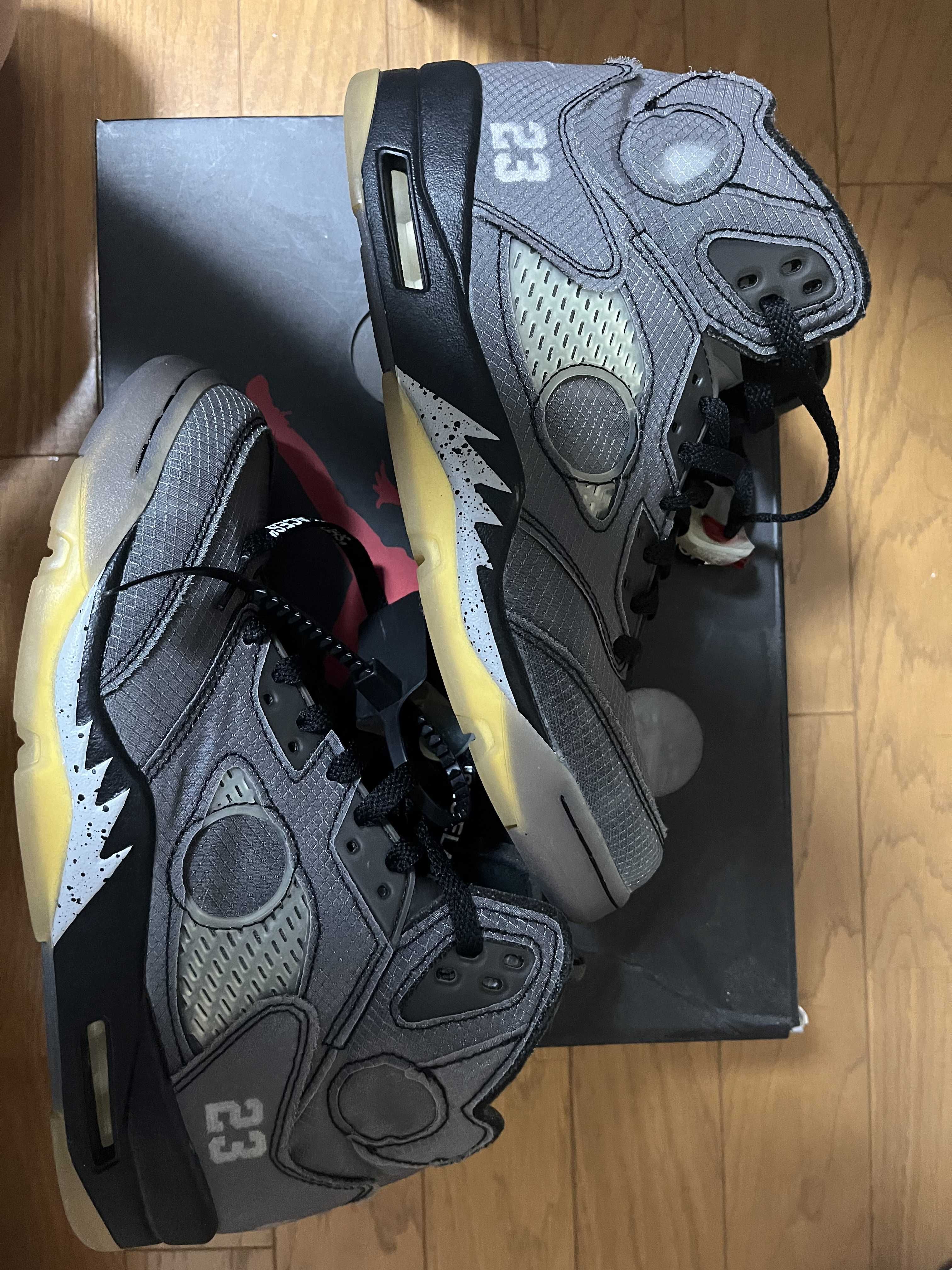 Off-White × Nike Air Jordan 5 "Black/Muslin/Fire Red"
