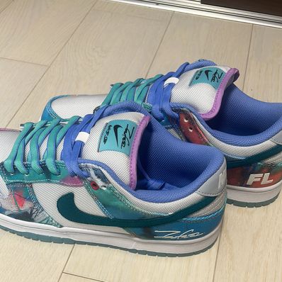 Futura × Nike SB Dunk Low "White and Geode Teal"