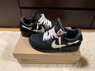 Off-White × Nike Air Max 90 "Black/Black-Cone-White"