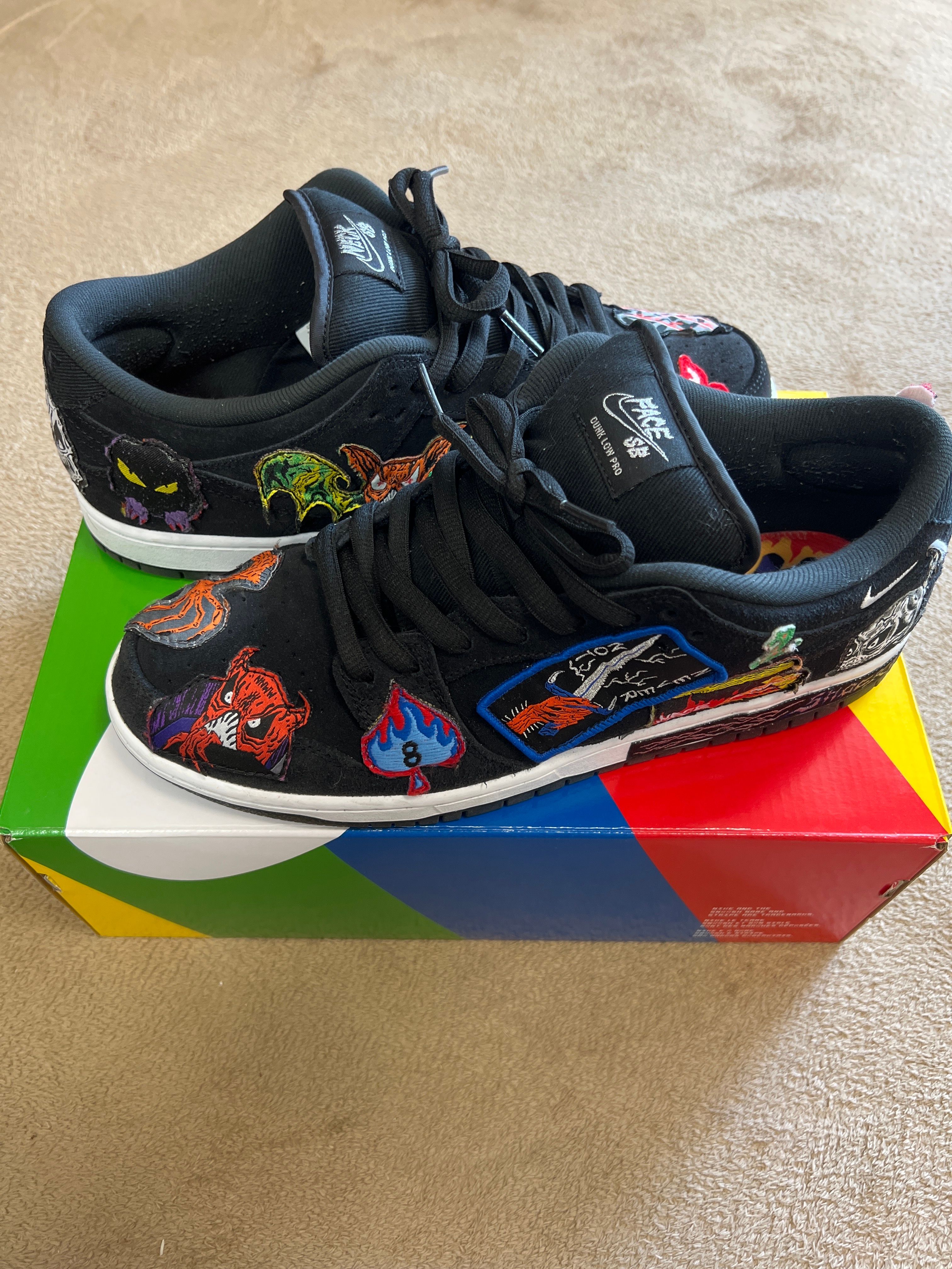 Neck face × Nike SB Dunk Low "Black/White/Multi Color"