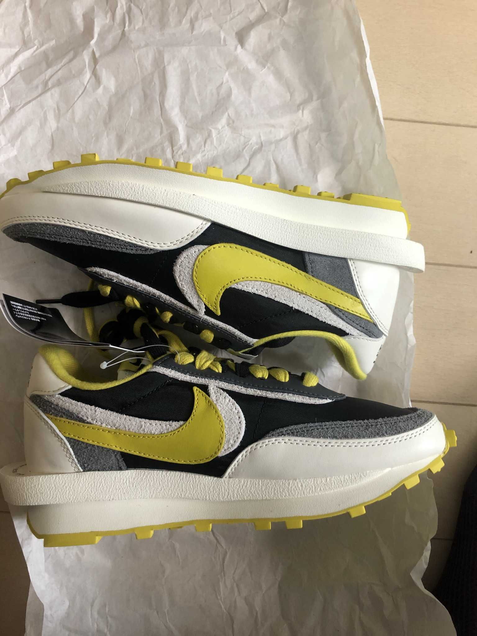 UNDERCOVER × sacai × Nike LD Waffle "Black/Sail-Dark Grey-Bright Citron"