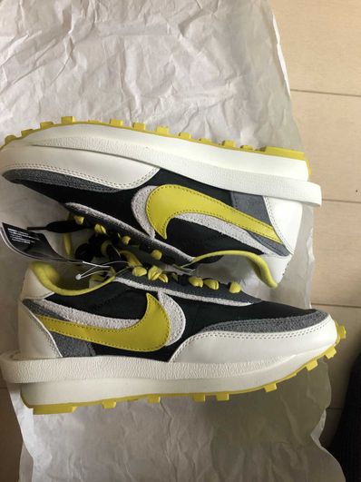 UNDERCOVER × sacai × Nike LD Waffle "Black/Sail-Dark Grey-Bright Citron"