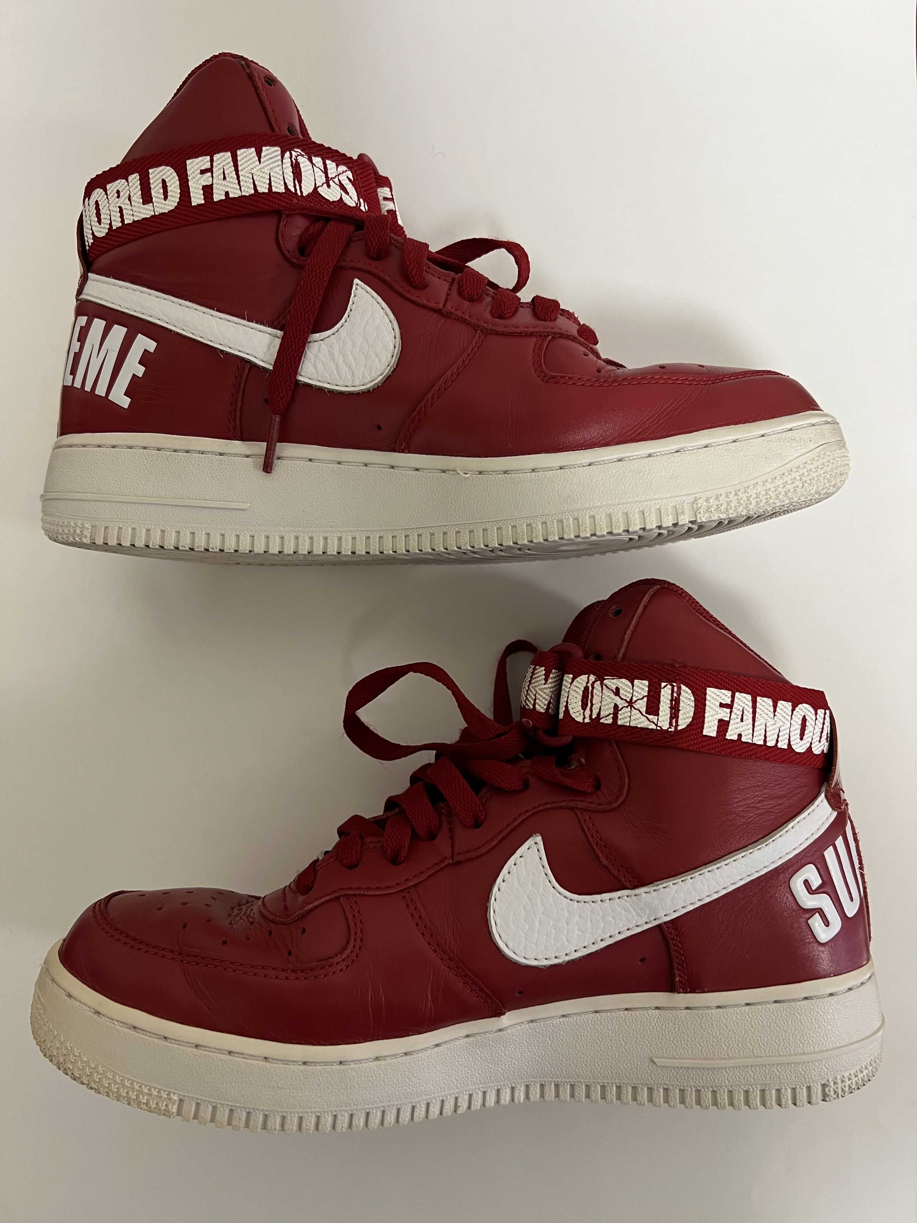 Supreme × Nike Air Force 1 High World Famous "Red"