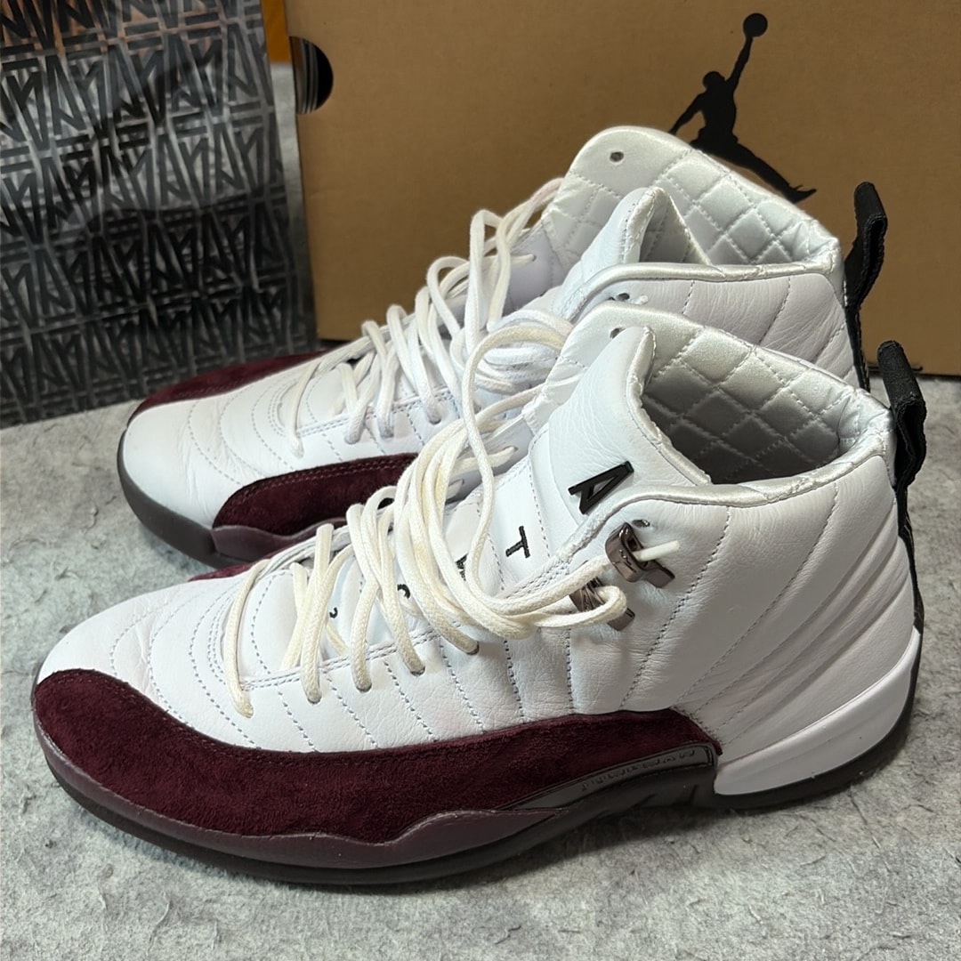 A Ma Maniere × Nike Women's Air Jordan 12 "White and Burgundy Crush"