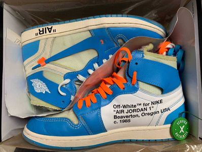 Off-White × Nike Air Jordan 1 High UNC "White/Dark Powder Blue"