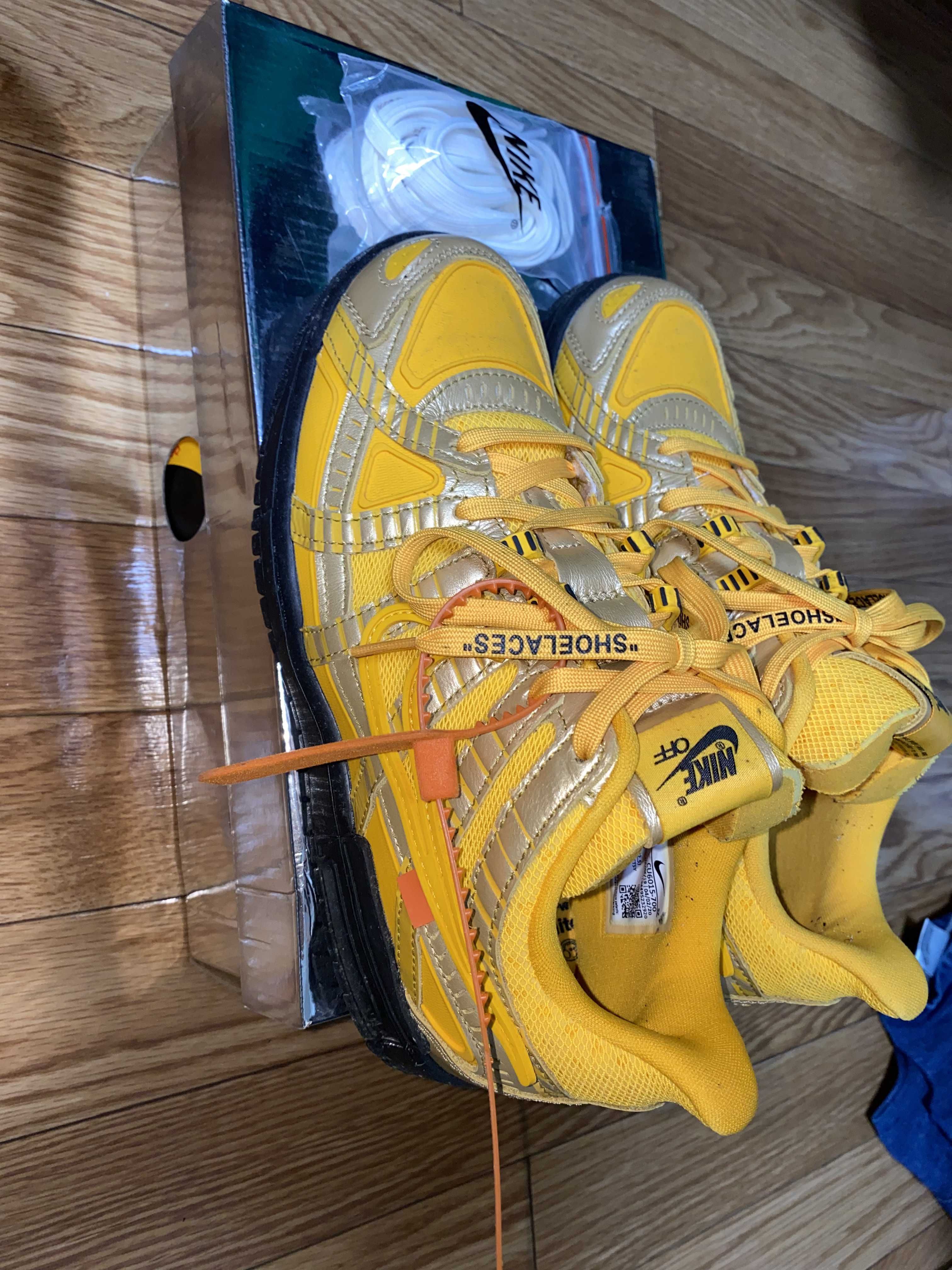 Off-White × Nike Air Rubber Dunk "University Gold" 