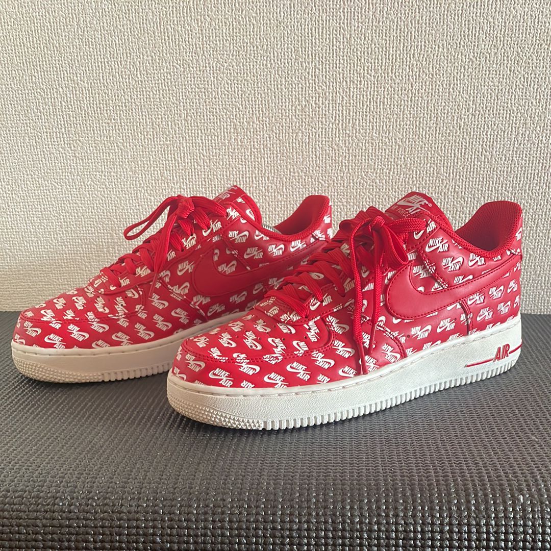 NIKE AIR FORCE 1 LOW ALL OVER LOGO RED