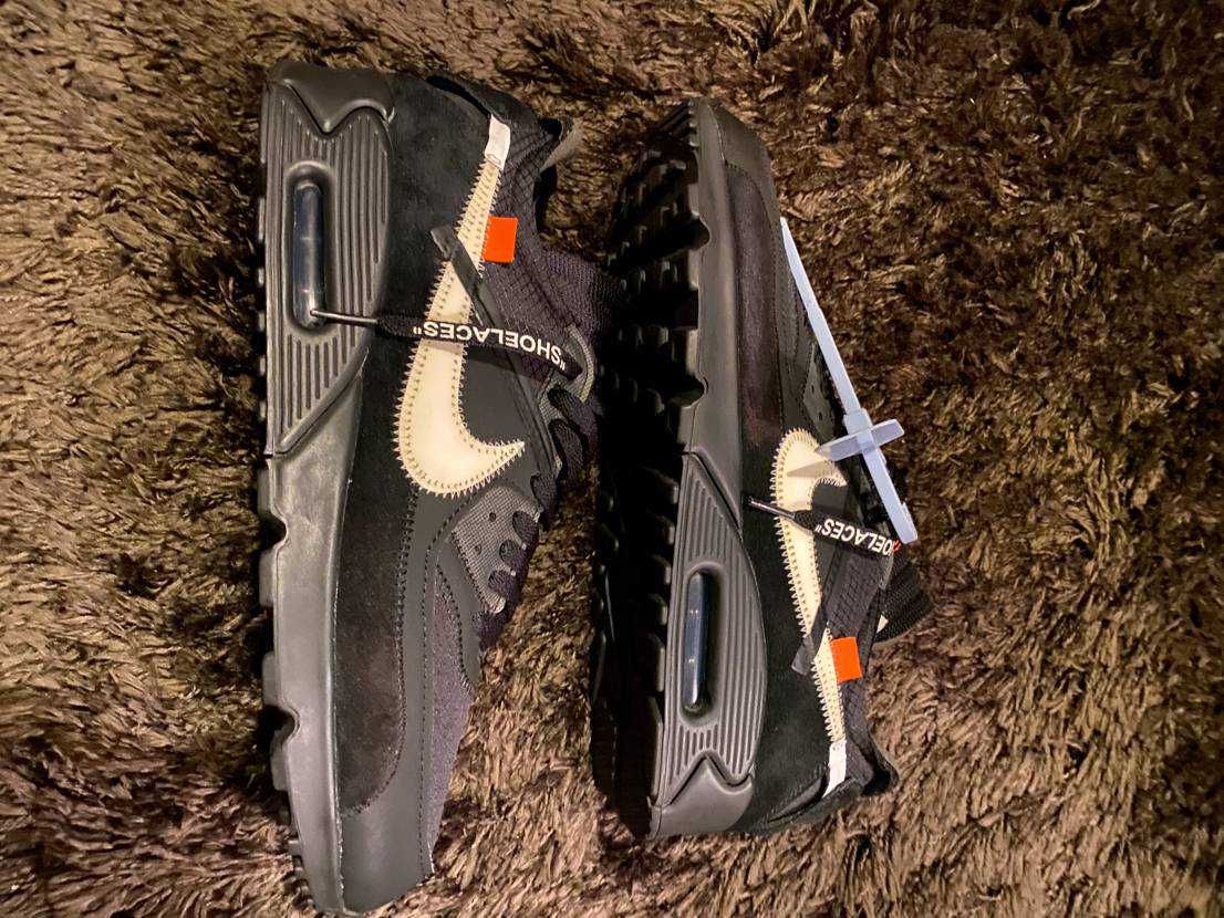 Off-White × Nike Air Max 90 "Black/Black-Cone-White"