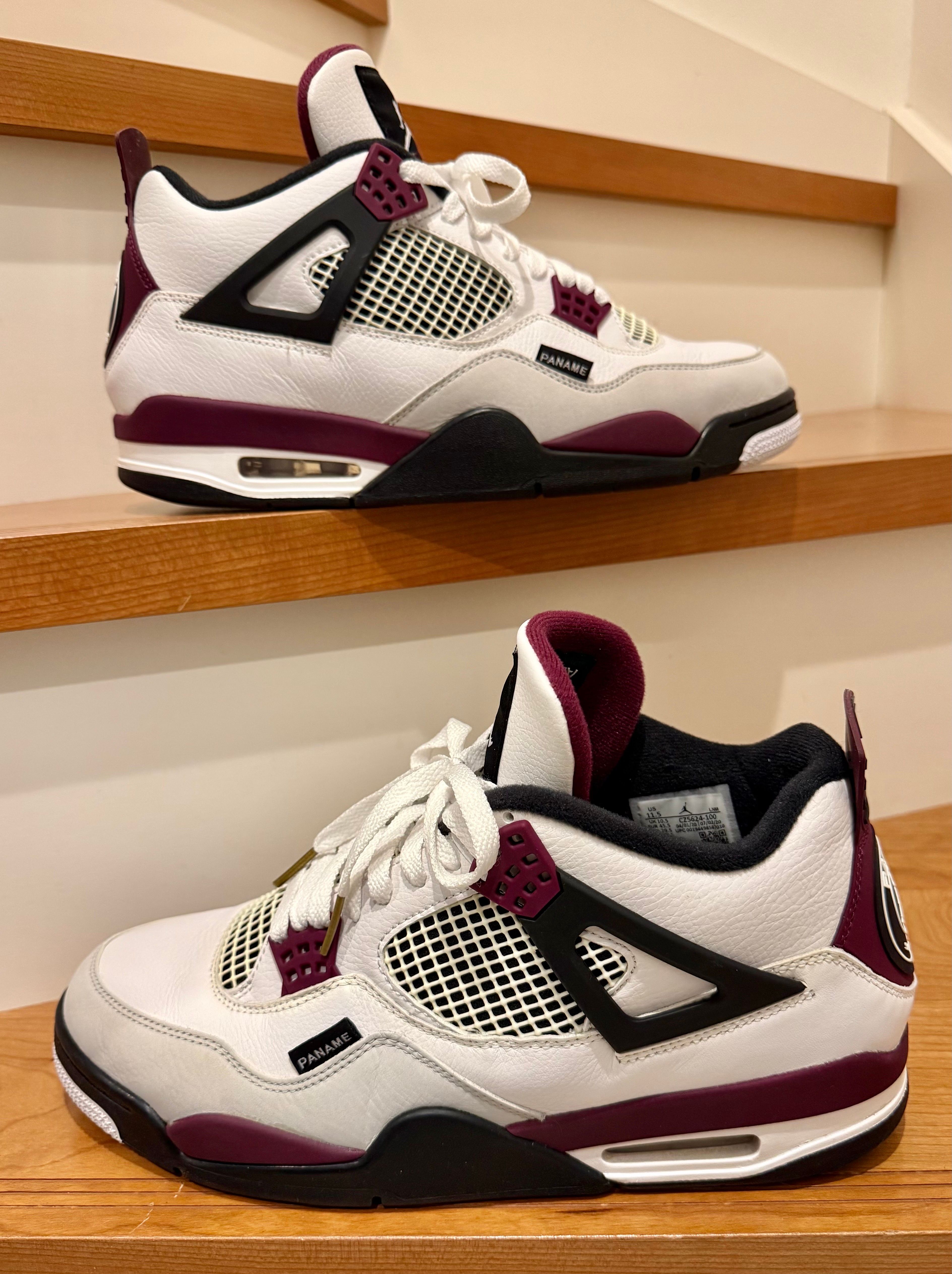 Paris Saint Germain ×Nike Air Jordan 4 Retro "White/Bordeaux/Neutral Gray"