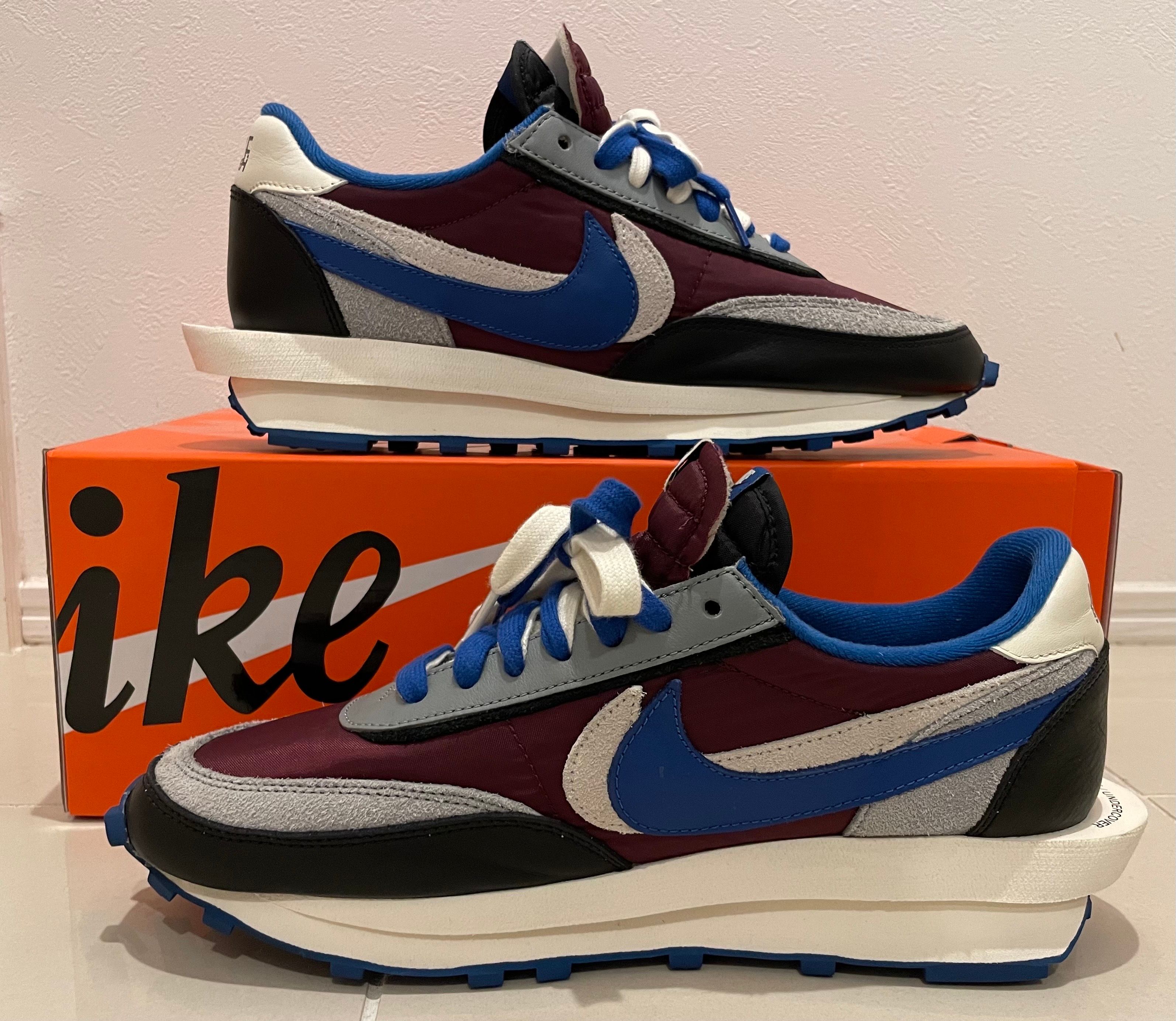 UNDERCOVER × sacai × Nike LD Waffle "Night Maroon/Pale Ivory-Ground Grey-Team Royal"