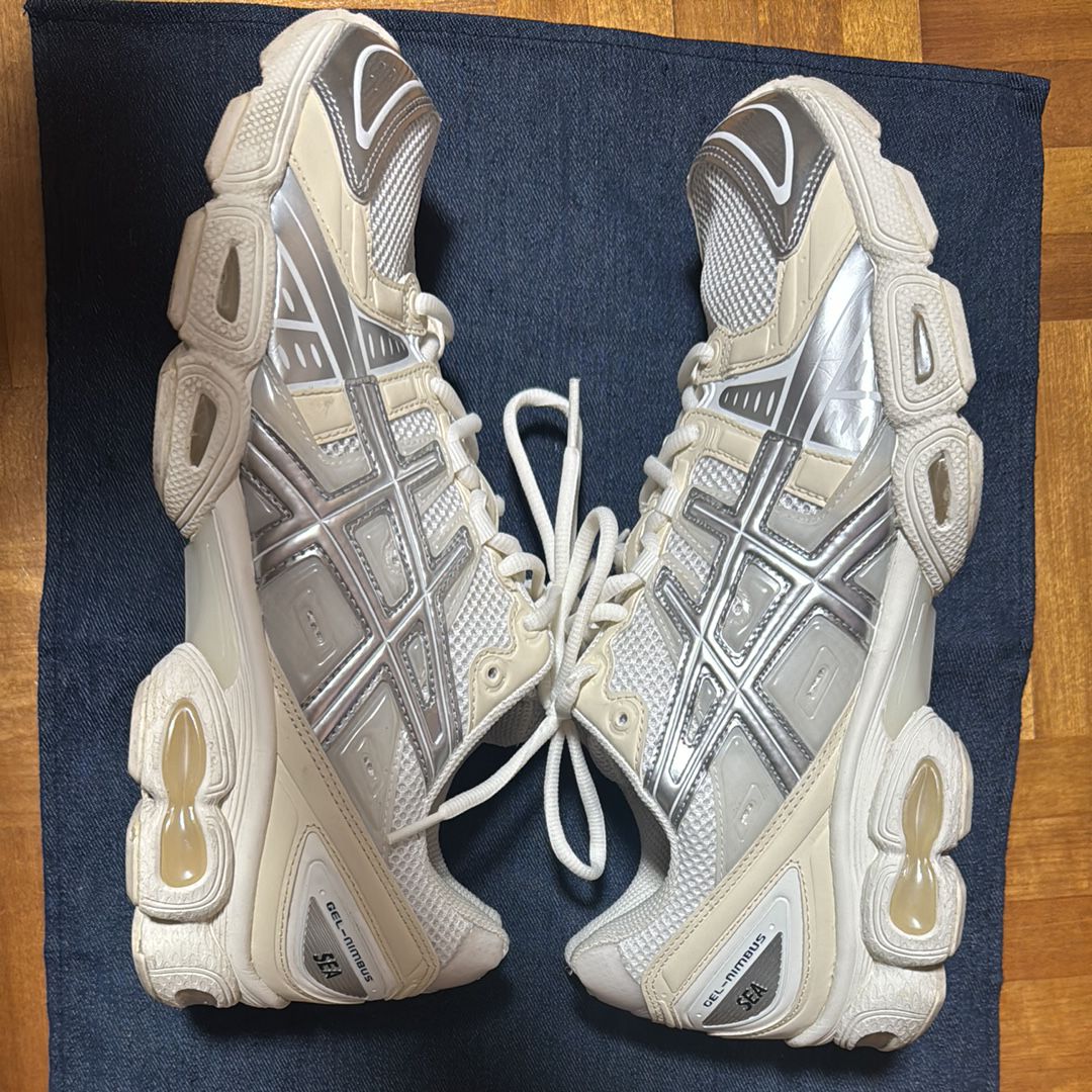 WIND AND SEA × Asics Gel-Nimbus 9 "White/Pure Silver"