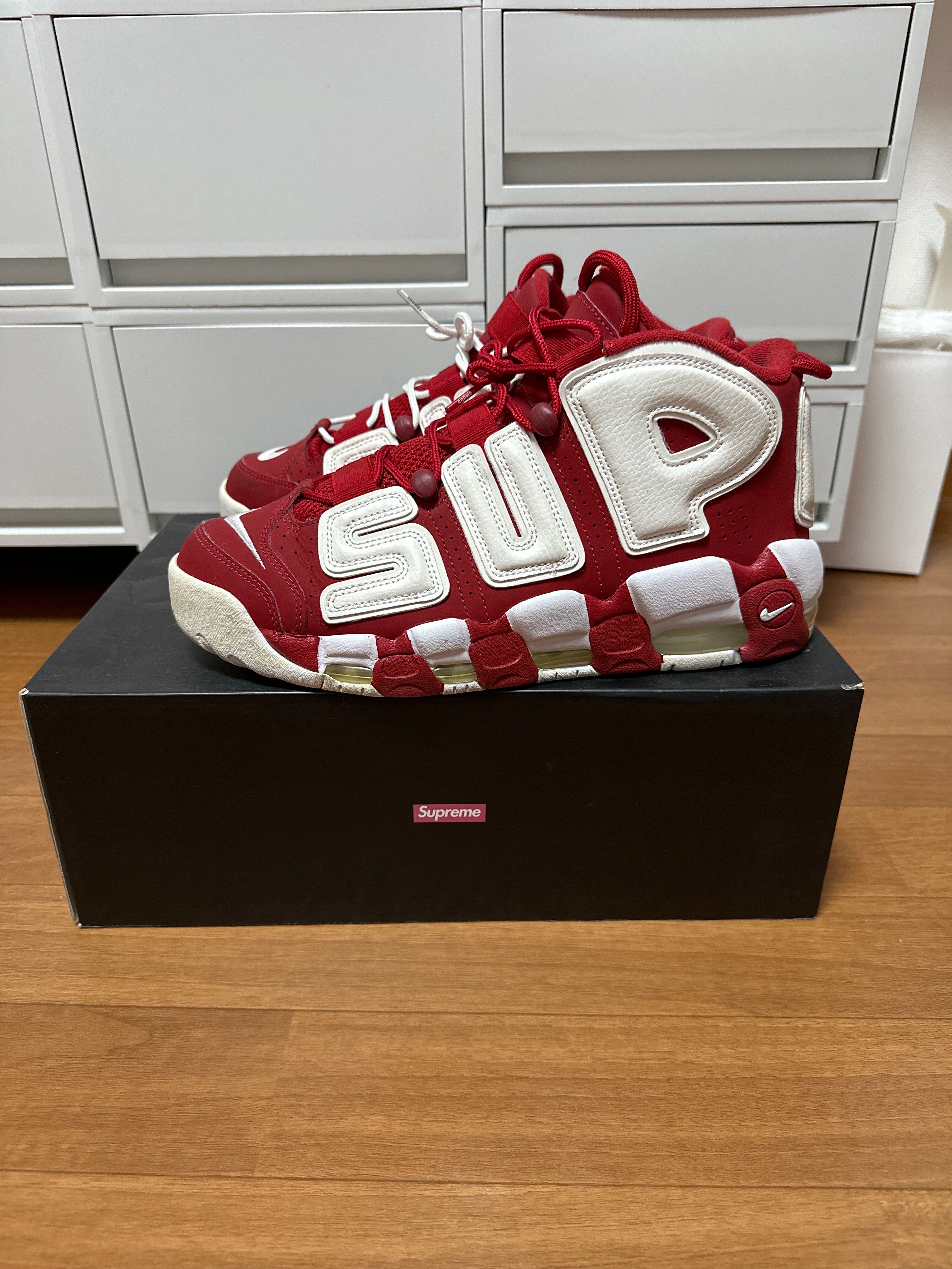 Supreme × Nike Air More Uptempo "White/Red"