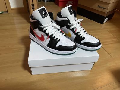 Nike Women's Air Jordan 1 Mid "White/Red/Yellow"