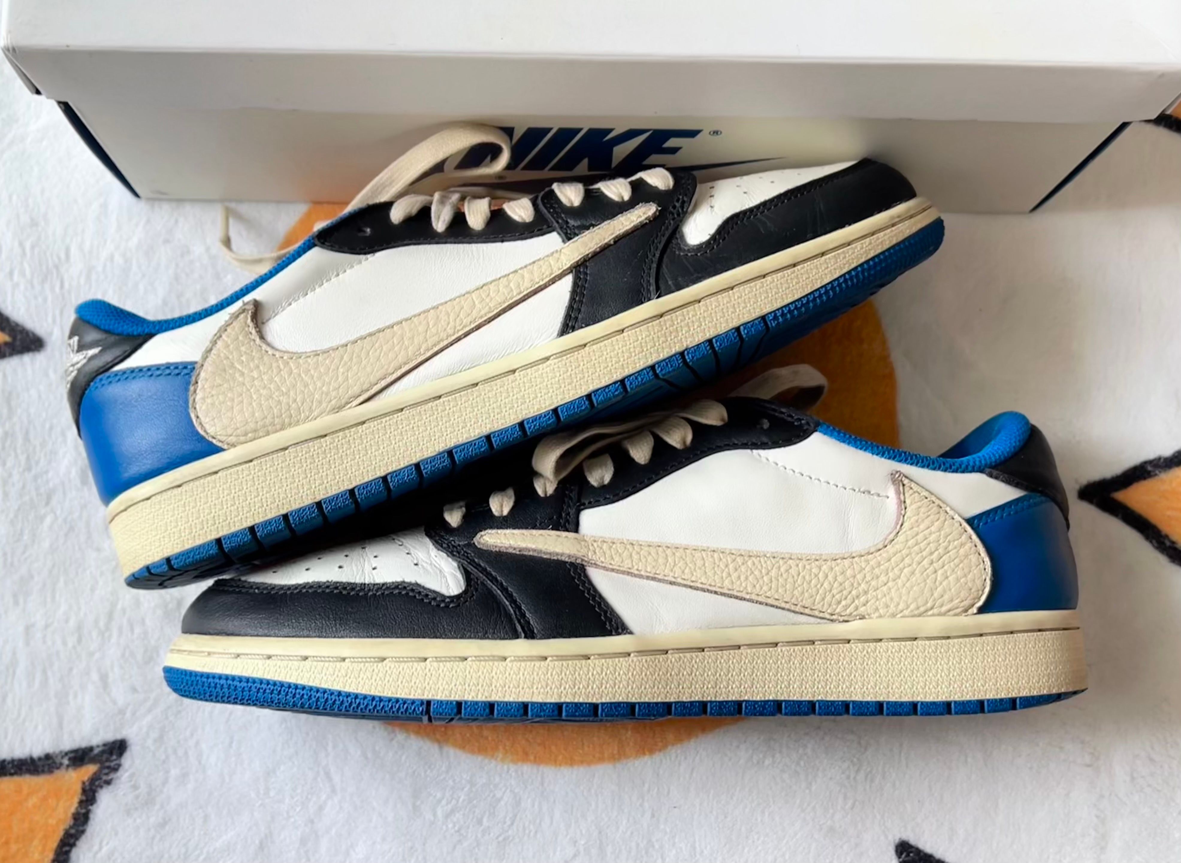 Travis Scott × fragment design × Nike Air Jordan 1 Low OG SP "Military Blue"