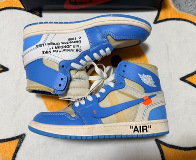 Off-White × Nike Air Jordan 1 High UNC "White/Dark Powder Blue"