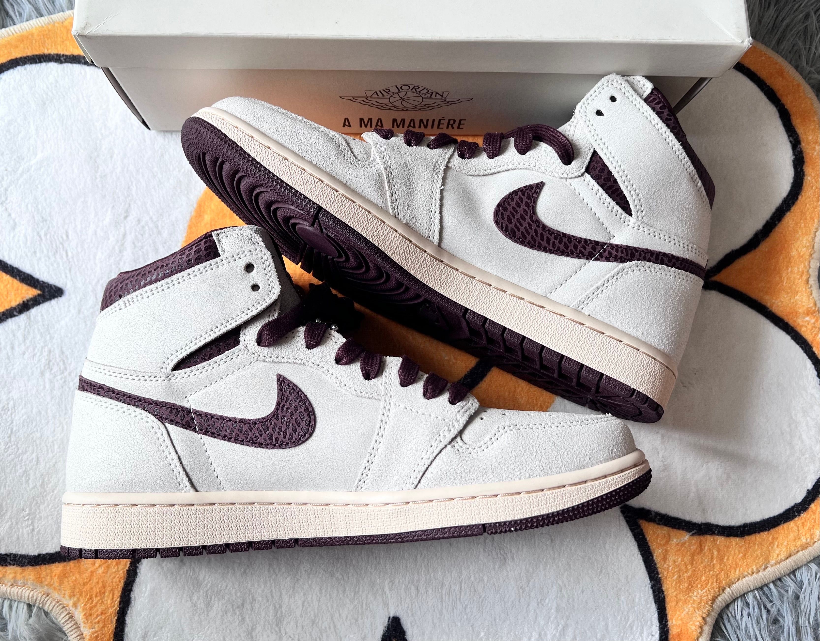 A Ma Maniere × Nike Air Jordan 1 Retro High OG "Sail and Burgundy"