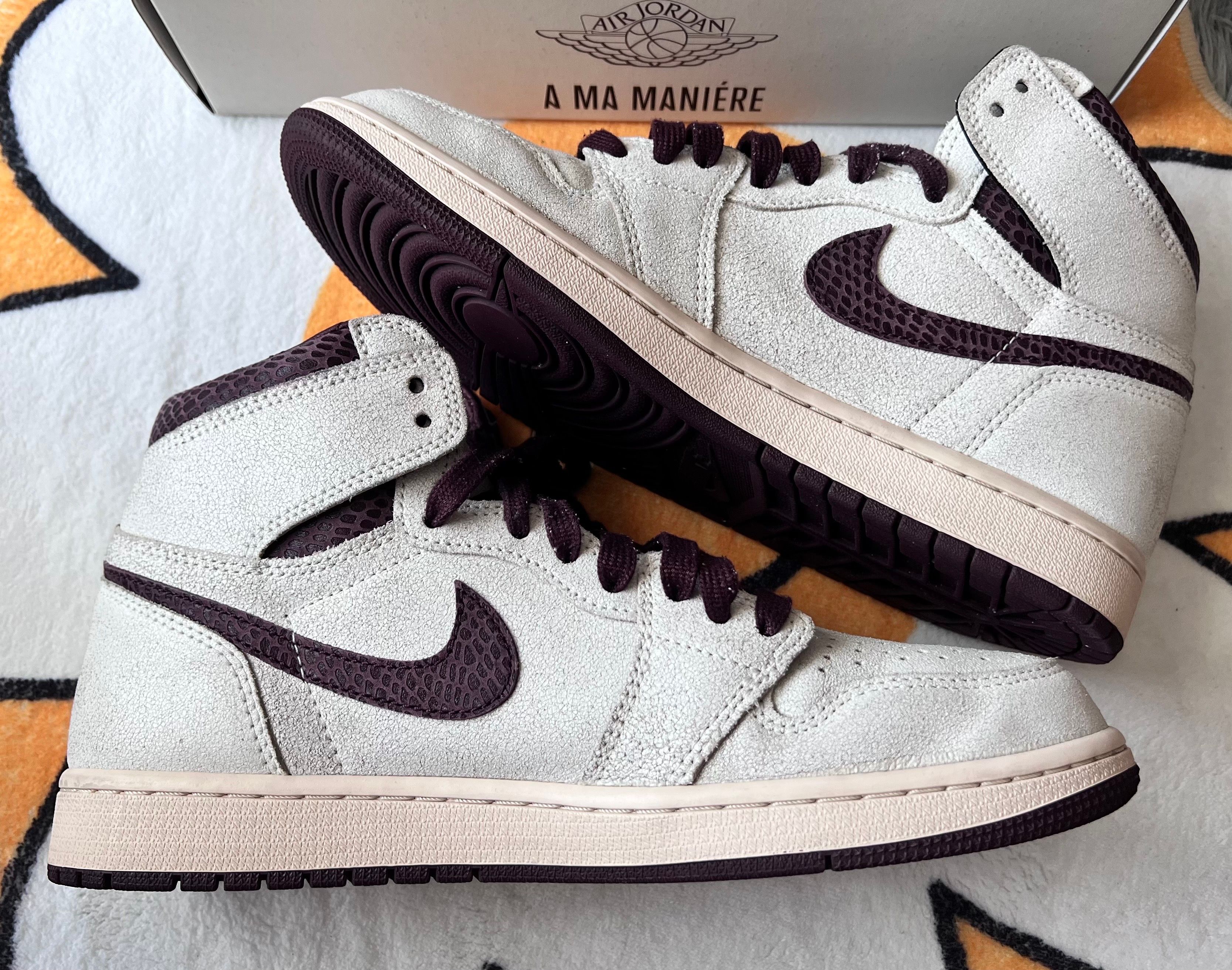 A Ma Maniere × Nike Air Jordan 1 Retro High OG "Sail and Burgundy"